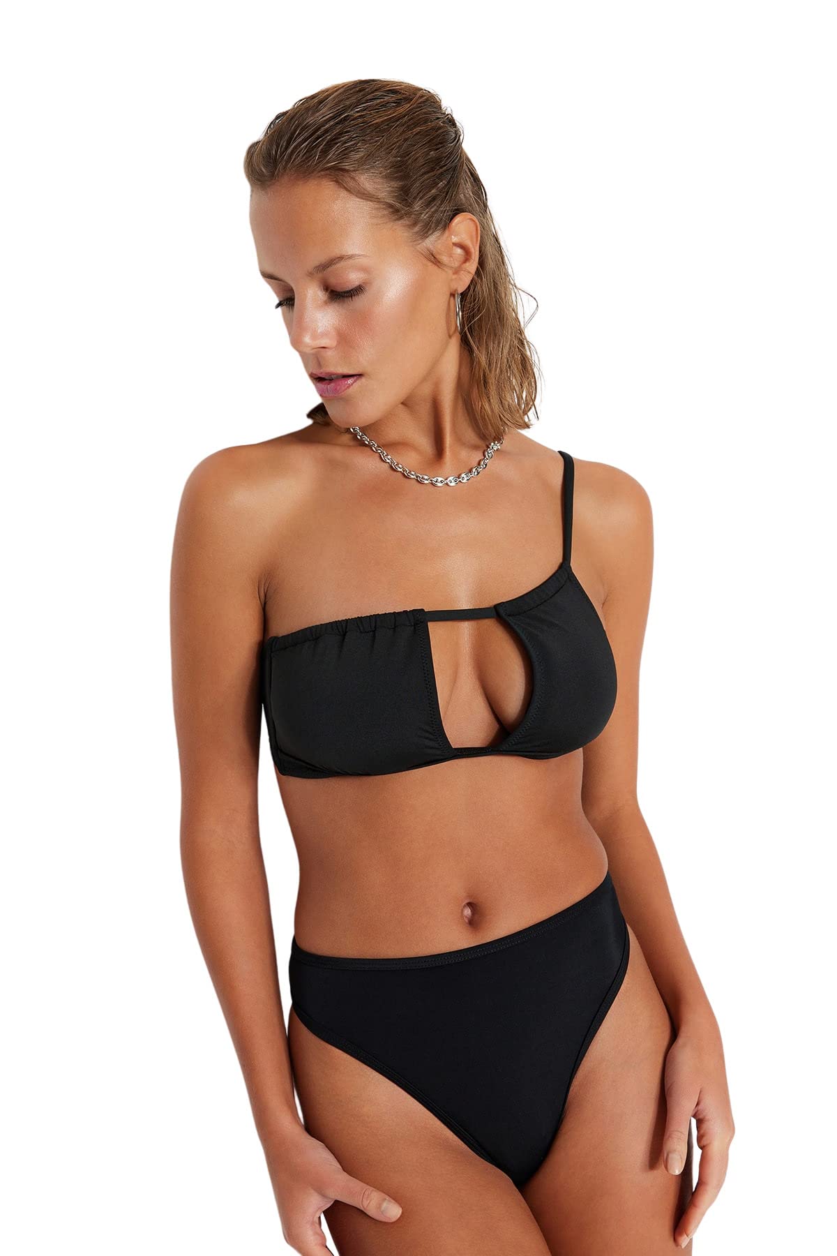 Trendyol FeMan Knit Bikini Top,Black,42