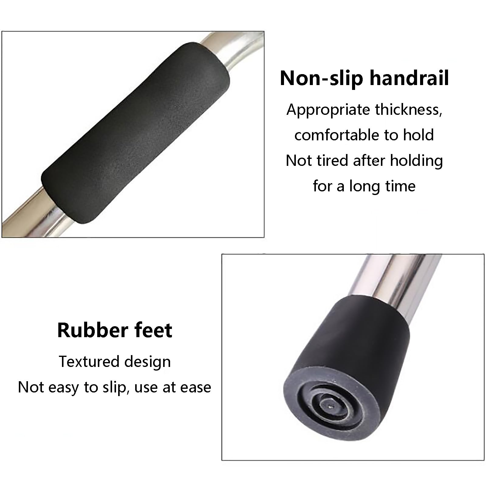 HAILM Lekka Rama do Chodzenia - Stale Nierdzewne - Gumowe Stopy Bez Poślizgu - Ergonomiczna Poręcz - Rehabilitation Walking Aid - dla Osób Niepełnosprawnych