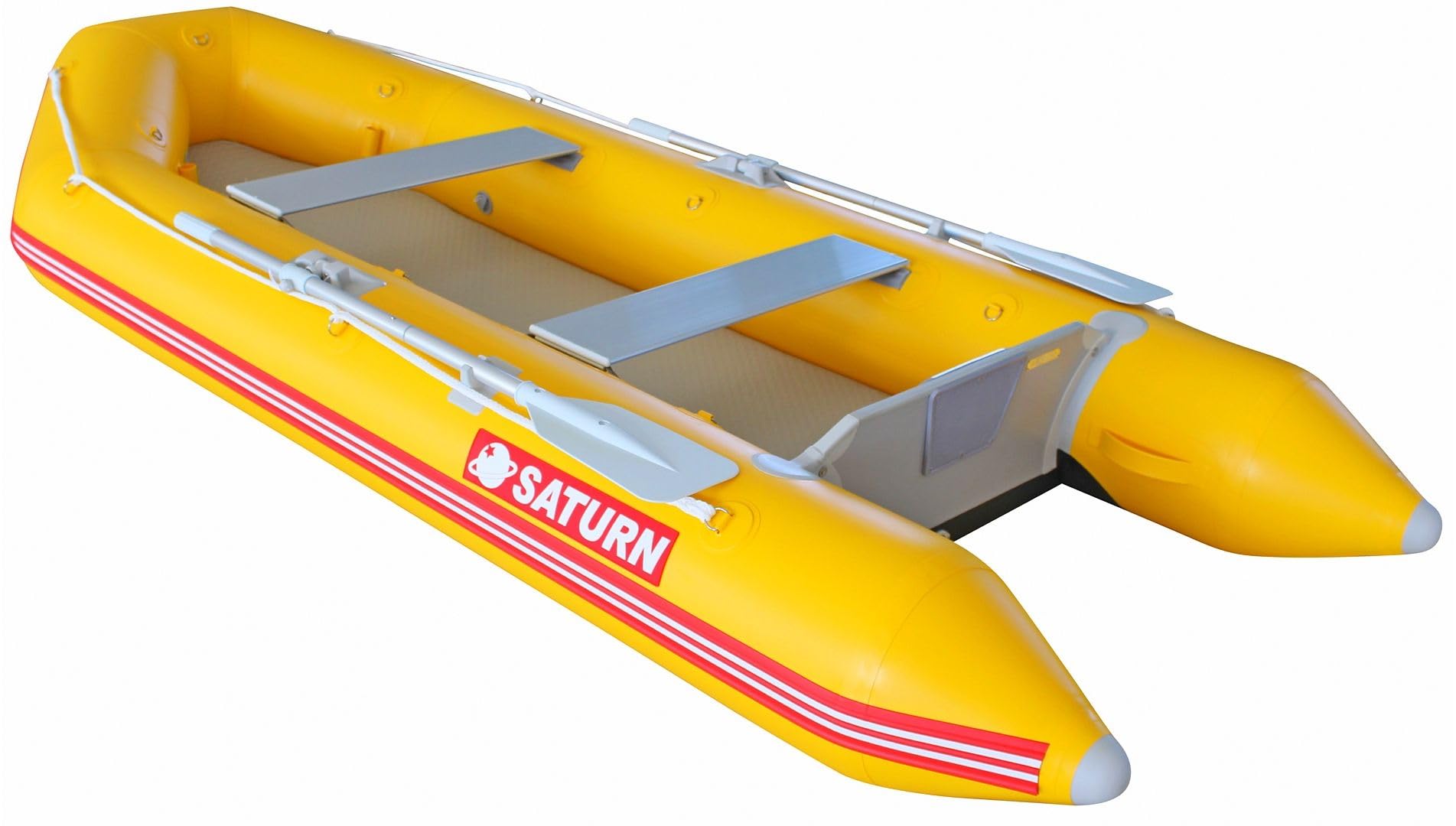 11' Saturn CB330 Budget Inflatable Boat. Yellow Color. Inflatable Motor Boat for Pleasure or Fishing. Inflatable Raft. Tender for Yacht. Portable Inflatable Motor Boat.