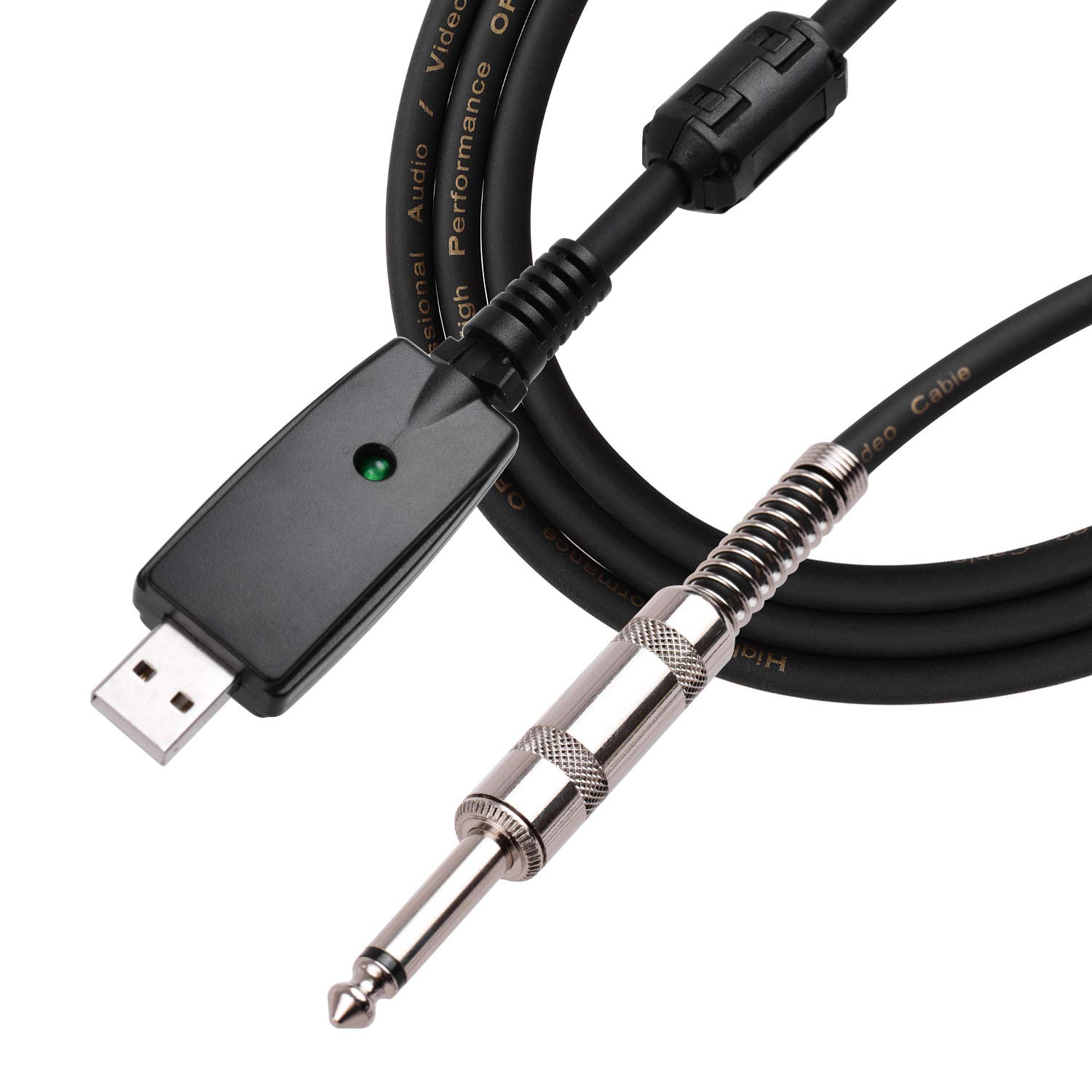 Kabel Rocksmith Real Tone USB typu a męski na 6,35 mm mono Przewód do gitary elektrycznej Profesjonalna gitara do komputera USB Zgodny z systemem operacyjnym Os X 10.9 lub nowszym