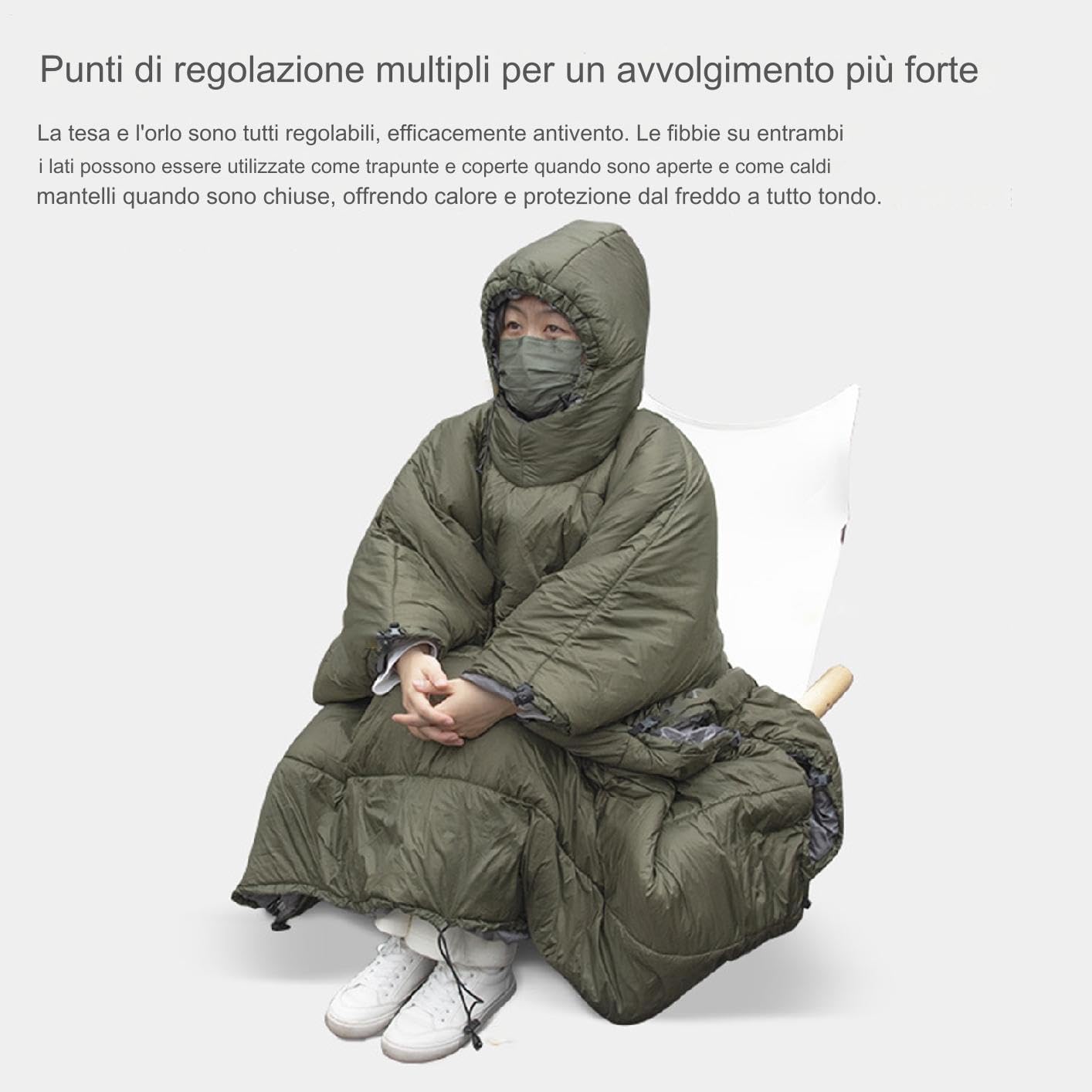 Poncho Sacco A Pelo Per Amaca - Trapunta Calda Invernale, Materiale