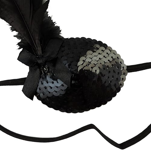 Miniatura 3 de Star Power - Parche para ojos con lentejuelas, diseño de pluma, color negro