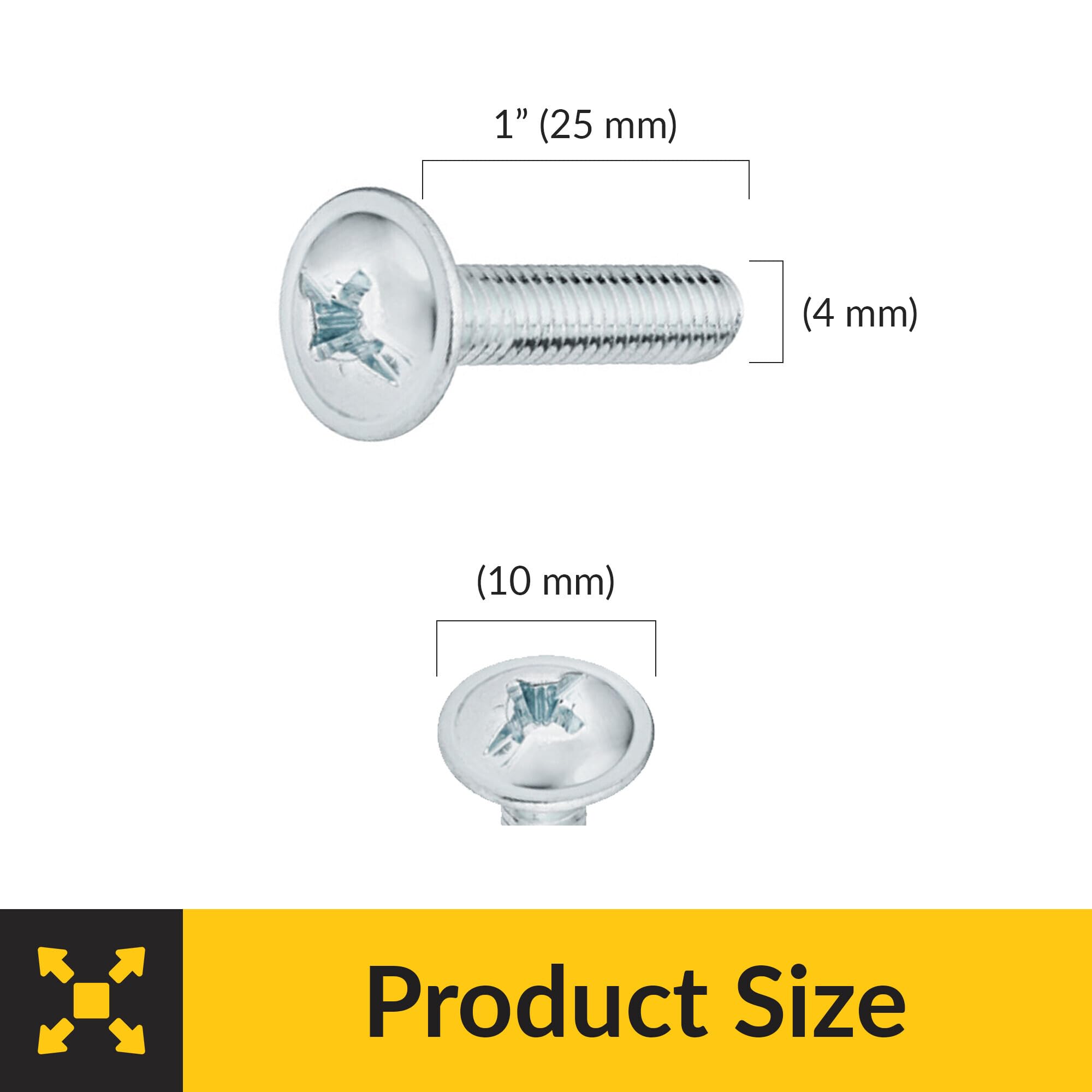 Brixwell SRW44885101 Decorative Hardware Screw,Flat Head, Nickel Plated Pack of 1000