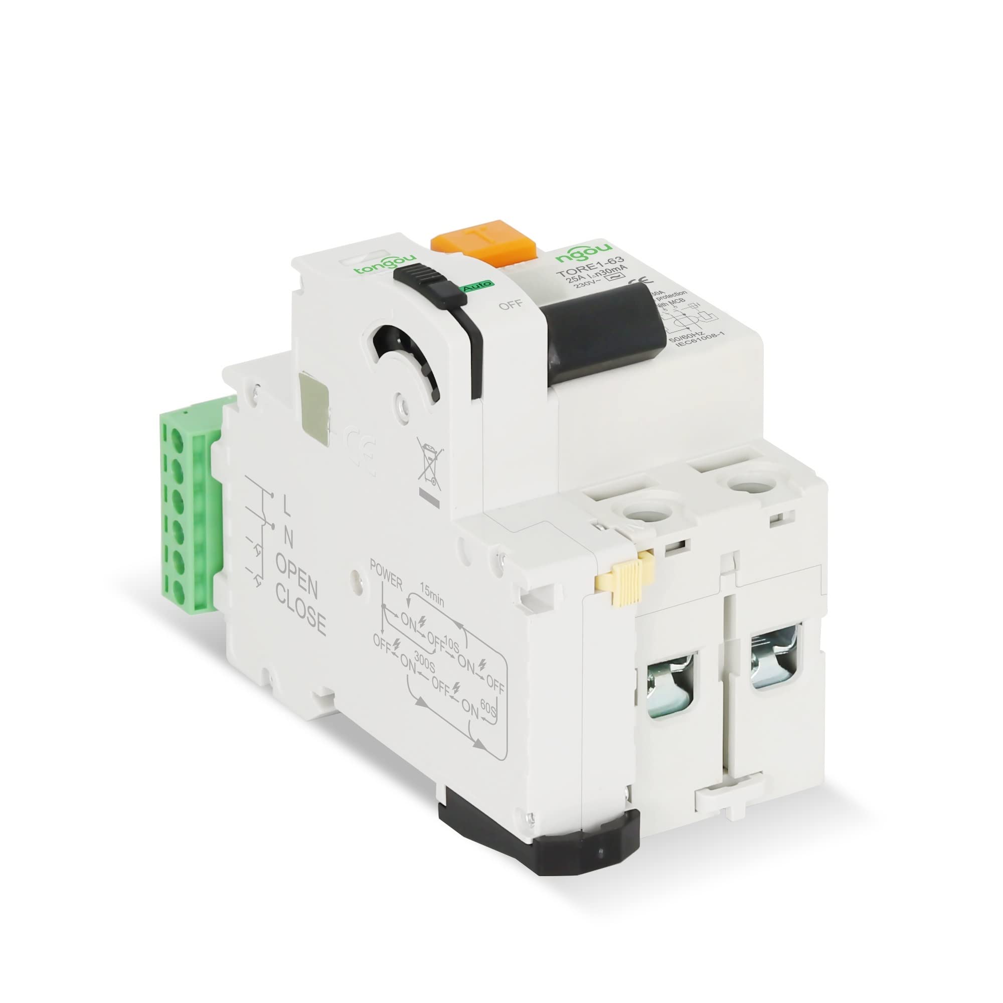 Diferencial Superinmunizado,Diferencial diferenci RCCB RCD 6KA AC 2P 230V Tipo Dispositivo automático de cierre automático Disyuntor diferencial 63A 30mA 100mA 300mA Interruptor inteligente(2Pole 10mA