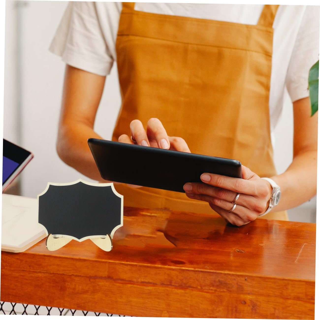 8 Piece Small Chalkboard Sign Wooden Desktop Message Boards