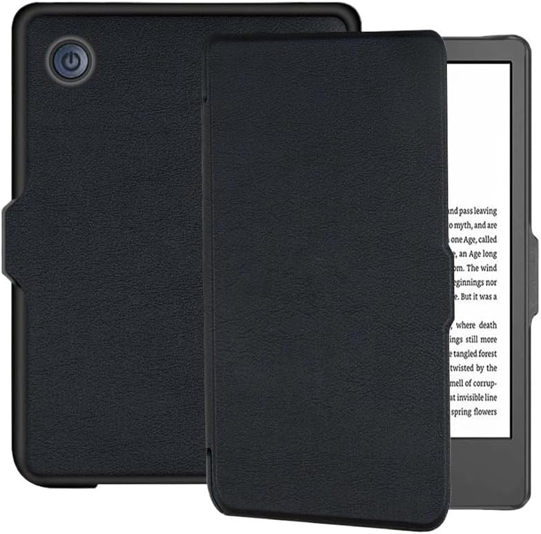 Slim eReader Case Suitable for Kobo Clara 2e 6inch E-Book Smart Protective Shell Auto Sleep Wake Cover PU Leather Case(Black)