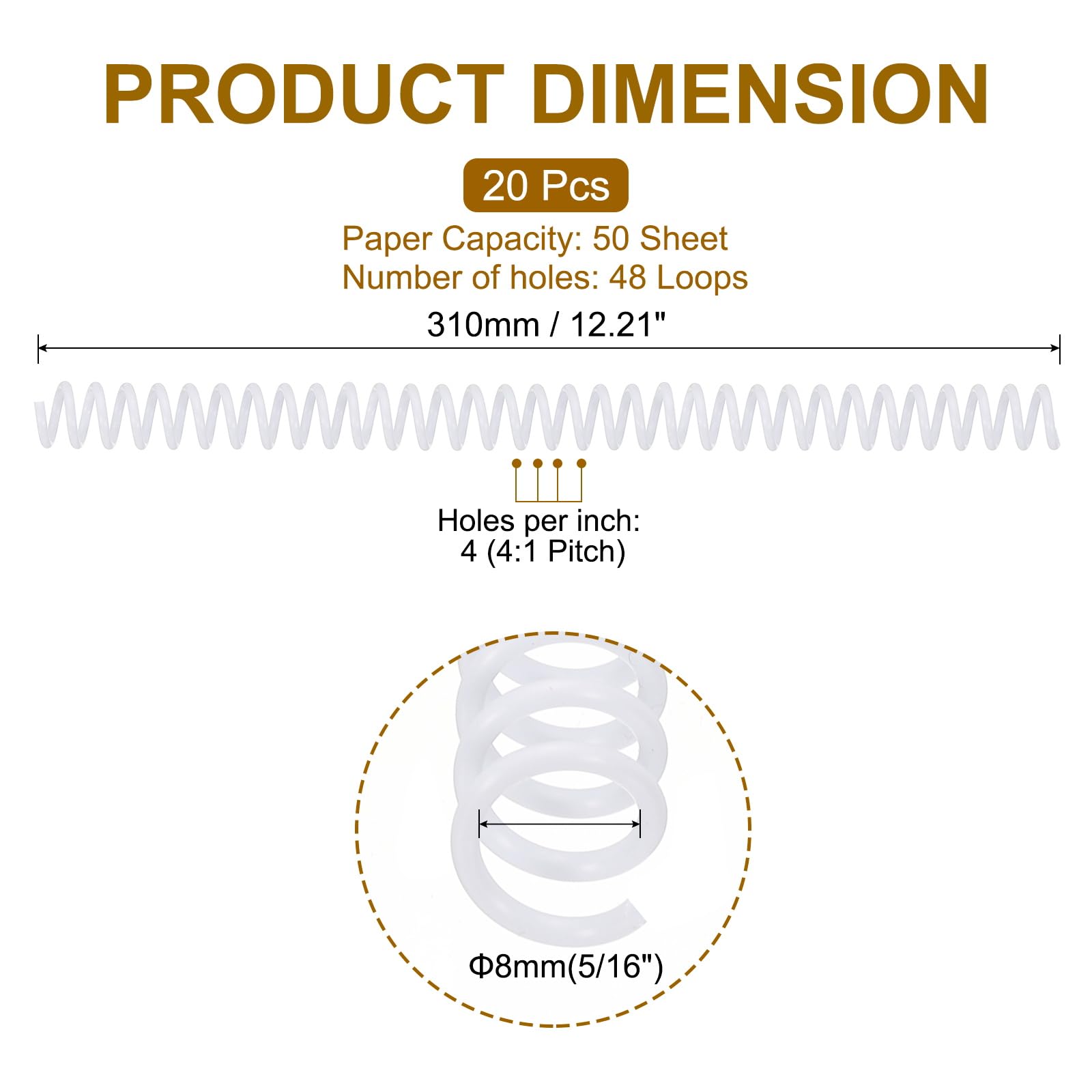 PATIKIL 20 Pack Plastic Spiral Binding Coils - Image 2