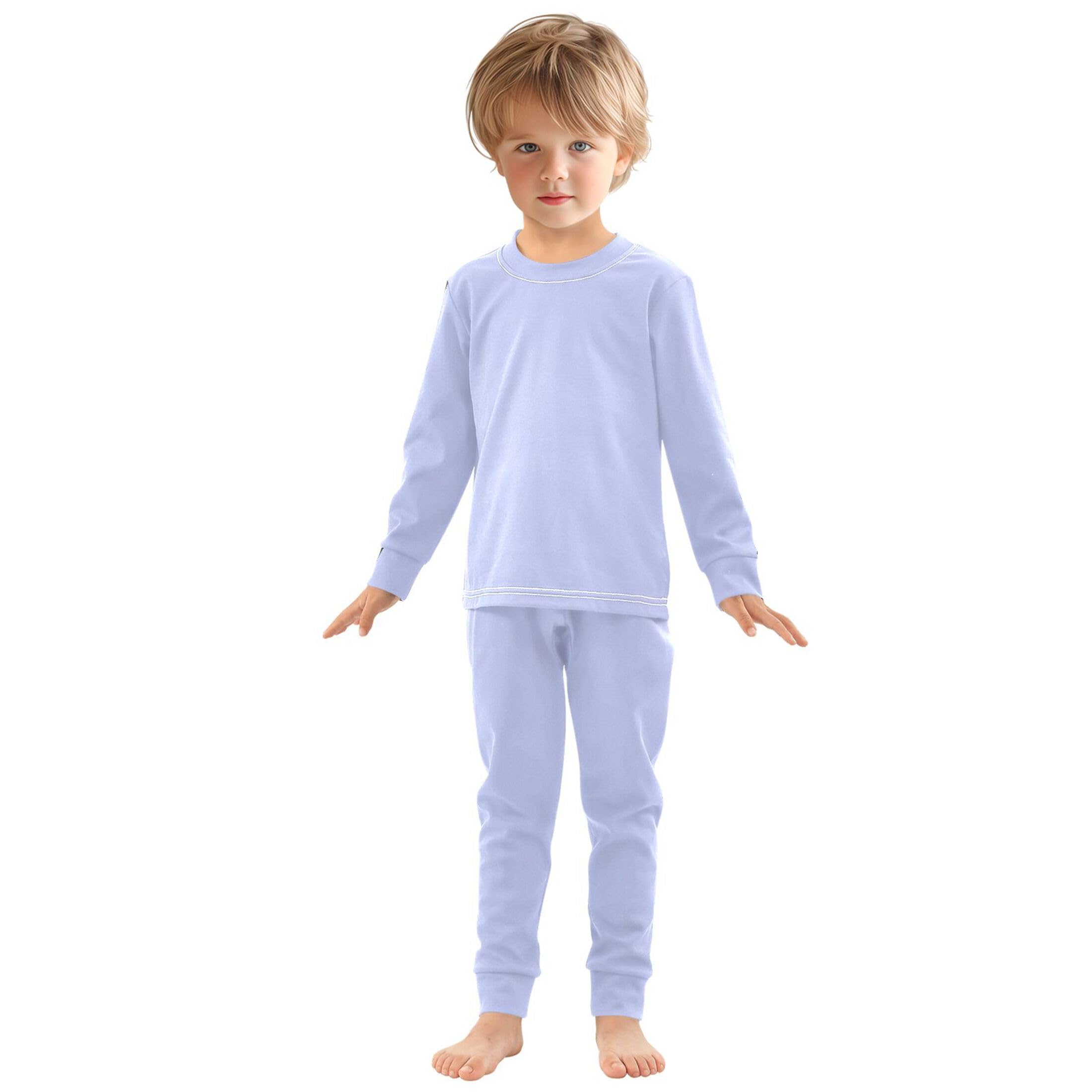 Powder Blue Long Sleeve Pajamas Set Sleepwear Jammies 2pcs Set Pjs Powder Blue 01