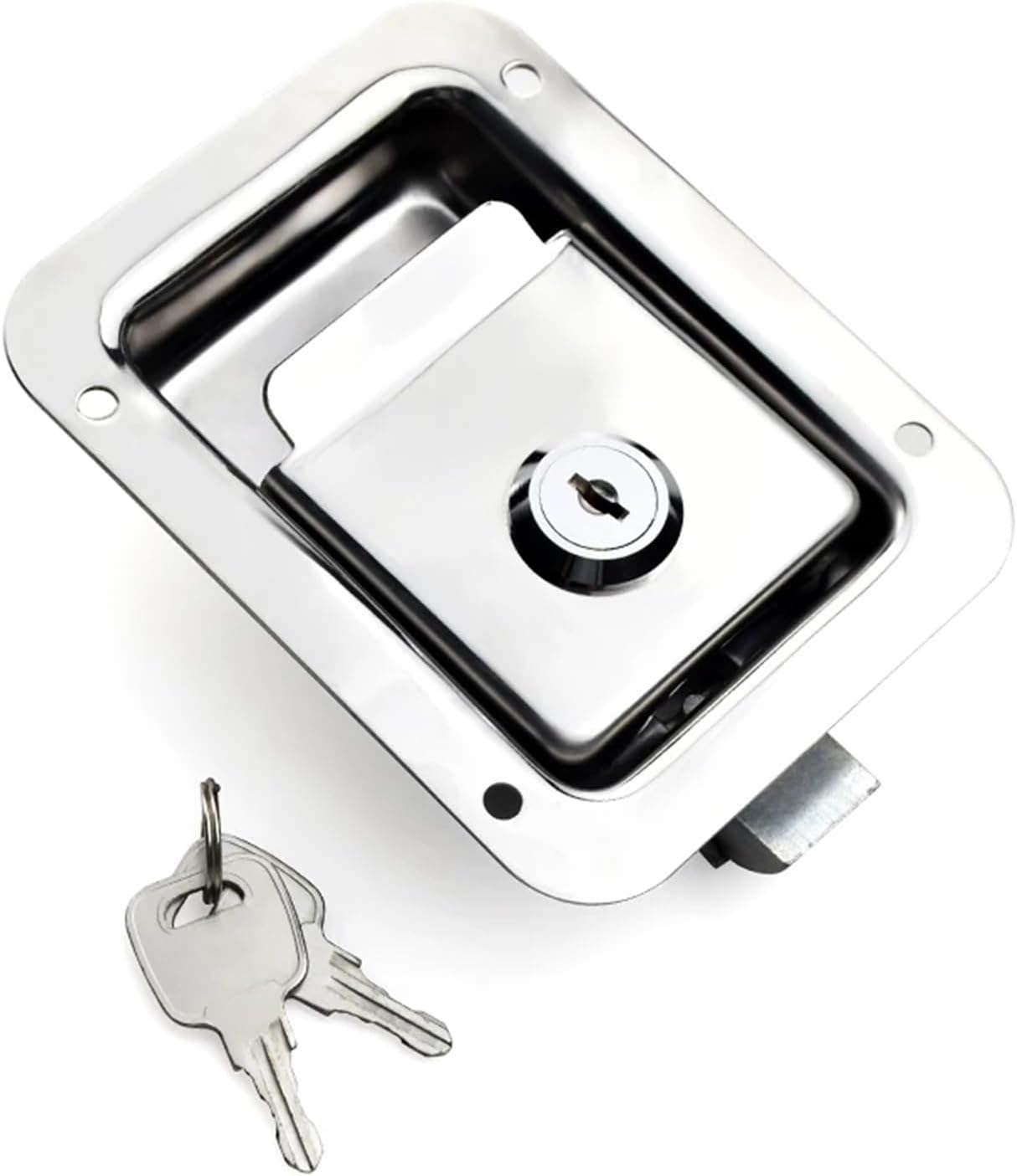 XK104 Stainless Steel Large Panel Lock Heavy Lock Press Type Flat Lock Impact Close Lock 1Pcs(XK104S-304)