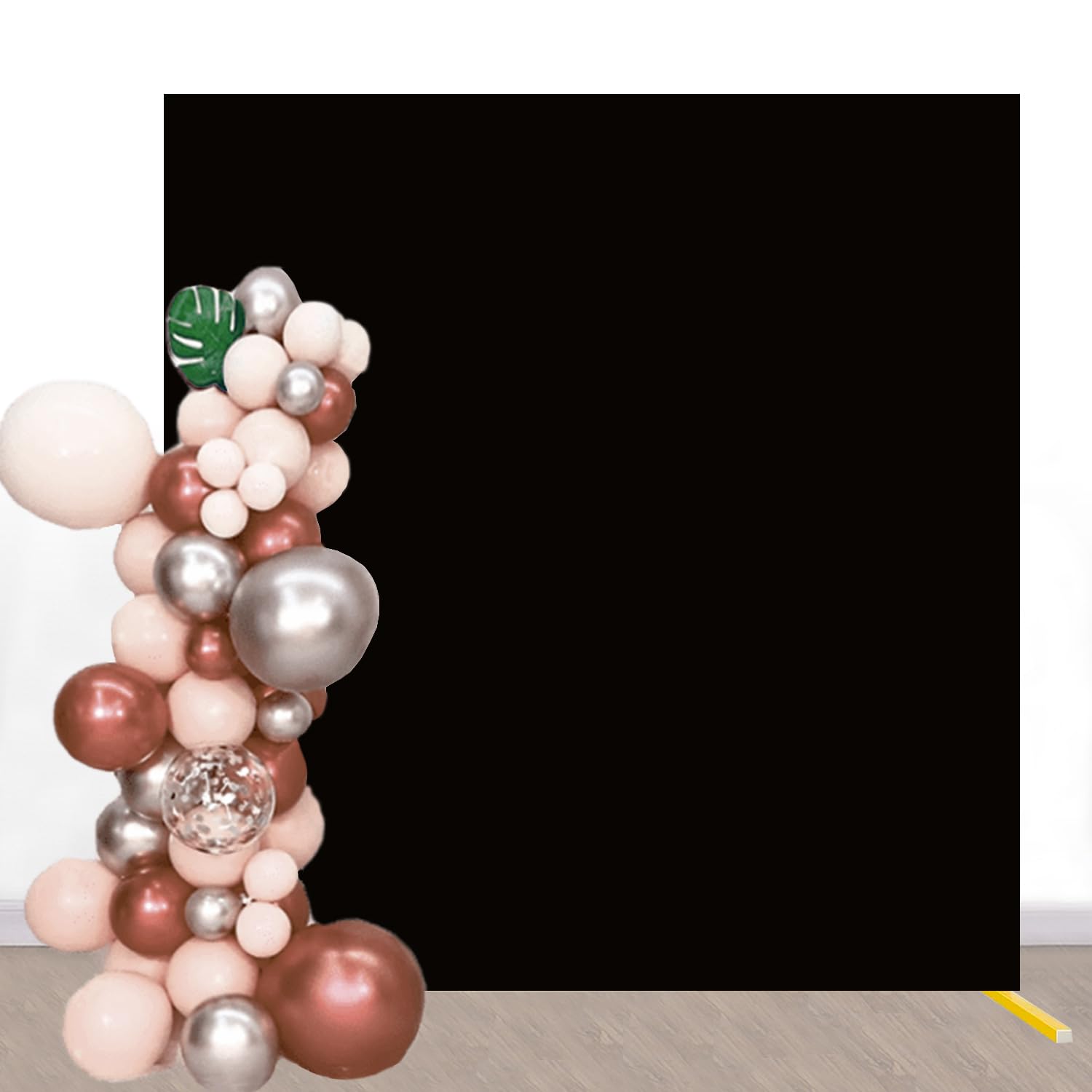 6.6 x 6.6 FT Square Backdrop Cover Black Rectangle Arch Cover Fitted Wedding Spandex Backdrop Covers for Party Bridal Shower Birthday Engagement