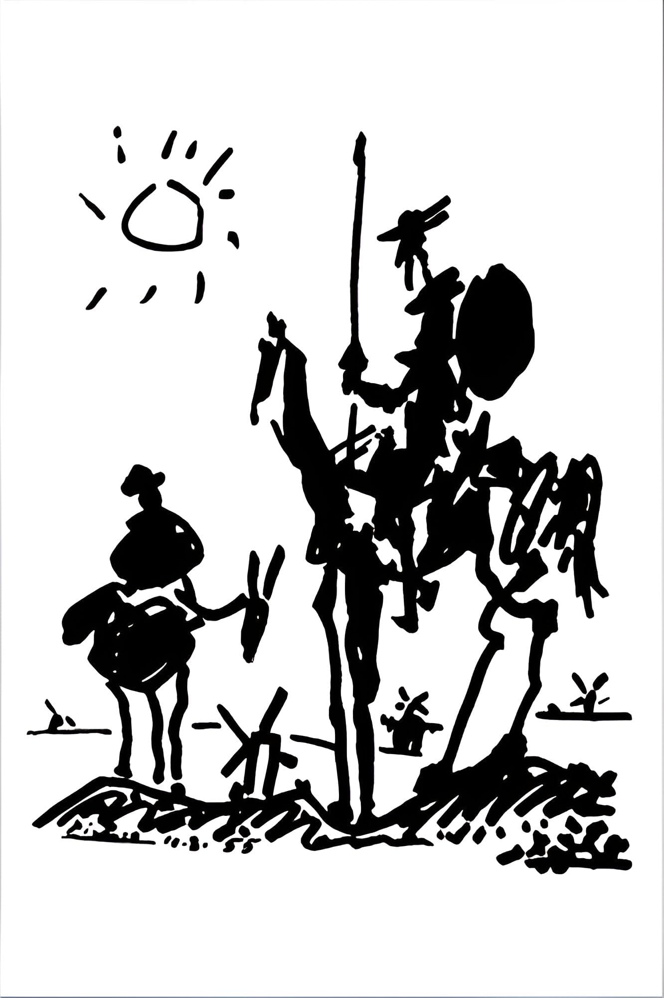 Officially Licensed Don Quixote by Pablo Picasso Art Poster - 24 x 36 Inch - Decorative Print - Poster Paper - Ready to Frame
