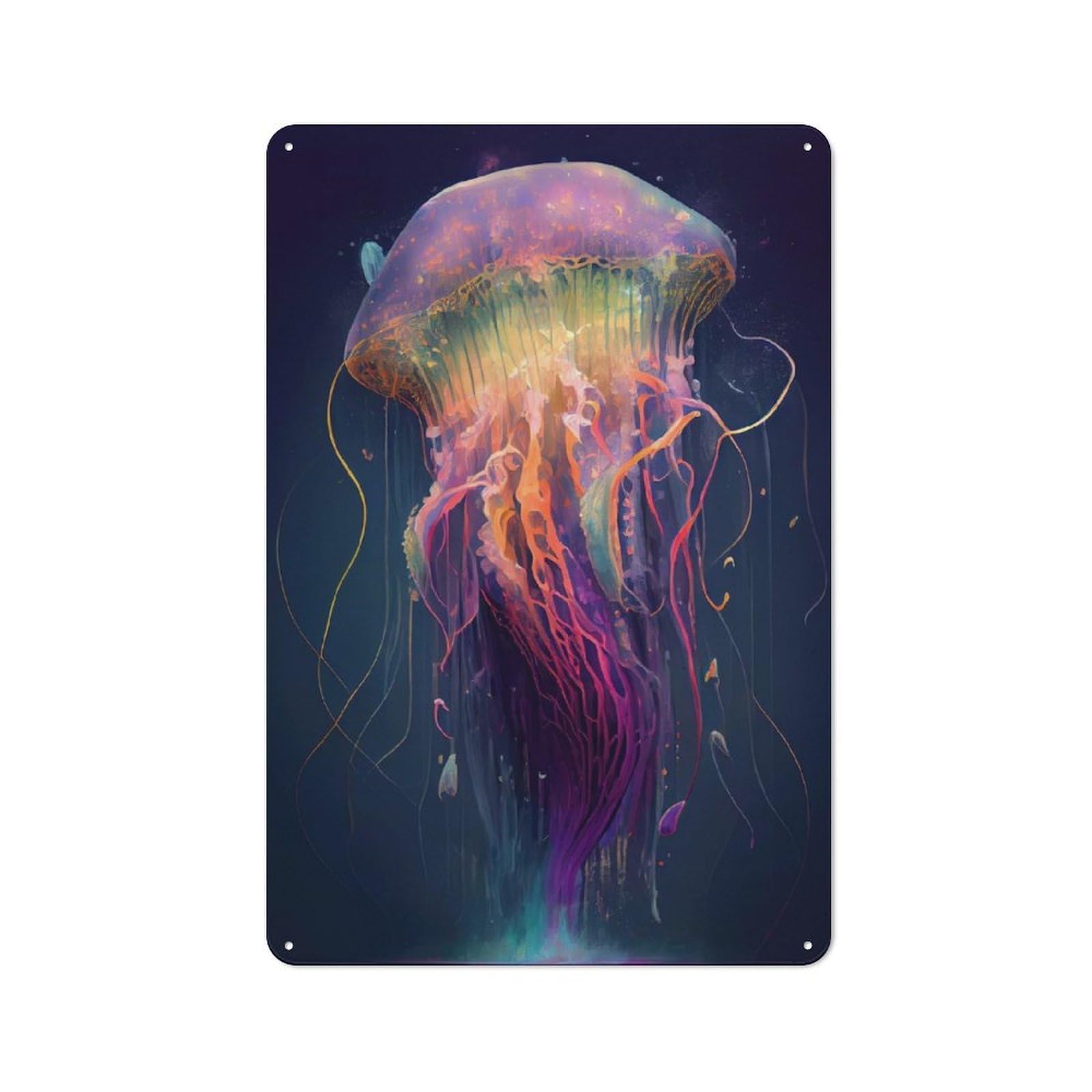 Junmoney The Mysterious Jellyfish 2 For Hobby Room Or Studio, Retro-Style Tin Sign 30X20cm, For Room Styling Across Hobby Rooms And Studios
