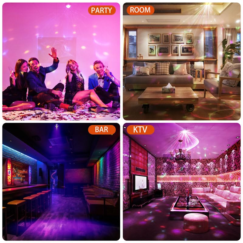 Image of Disco Ball Lamp with Sound Activated Strobe Light and Remote Control, Party Lights Kit for Home Karaoke, Club, Wedding Events
