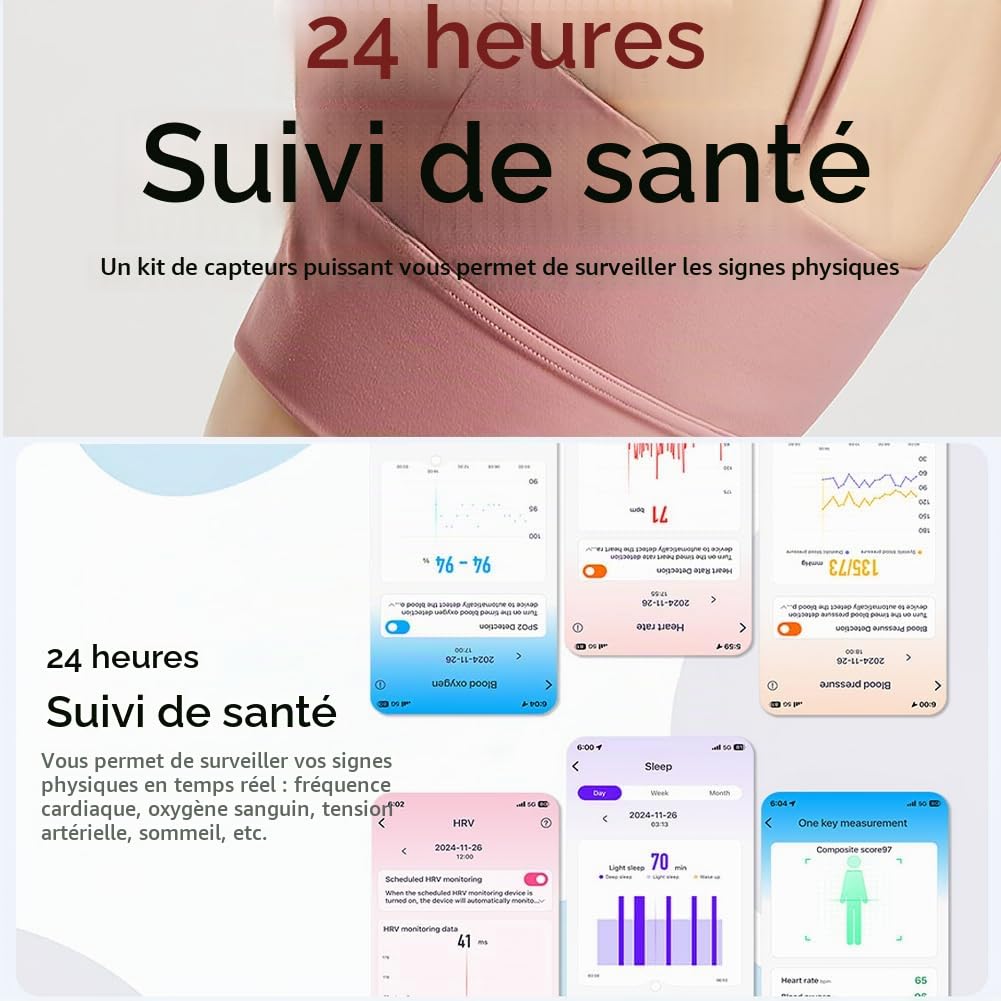 Elprico Tracker d'Activité sans Écran, Bracelet Connecté avec Suivi du Sommeil, Étanche 10m, Autonomie 45 Jours, Capteur Fitness pour Homme Femme