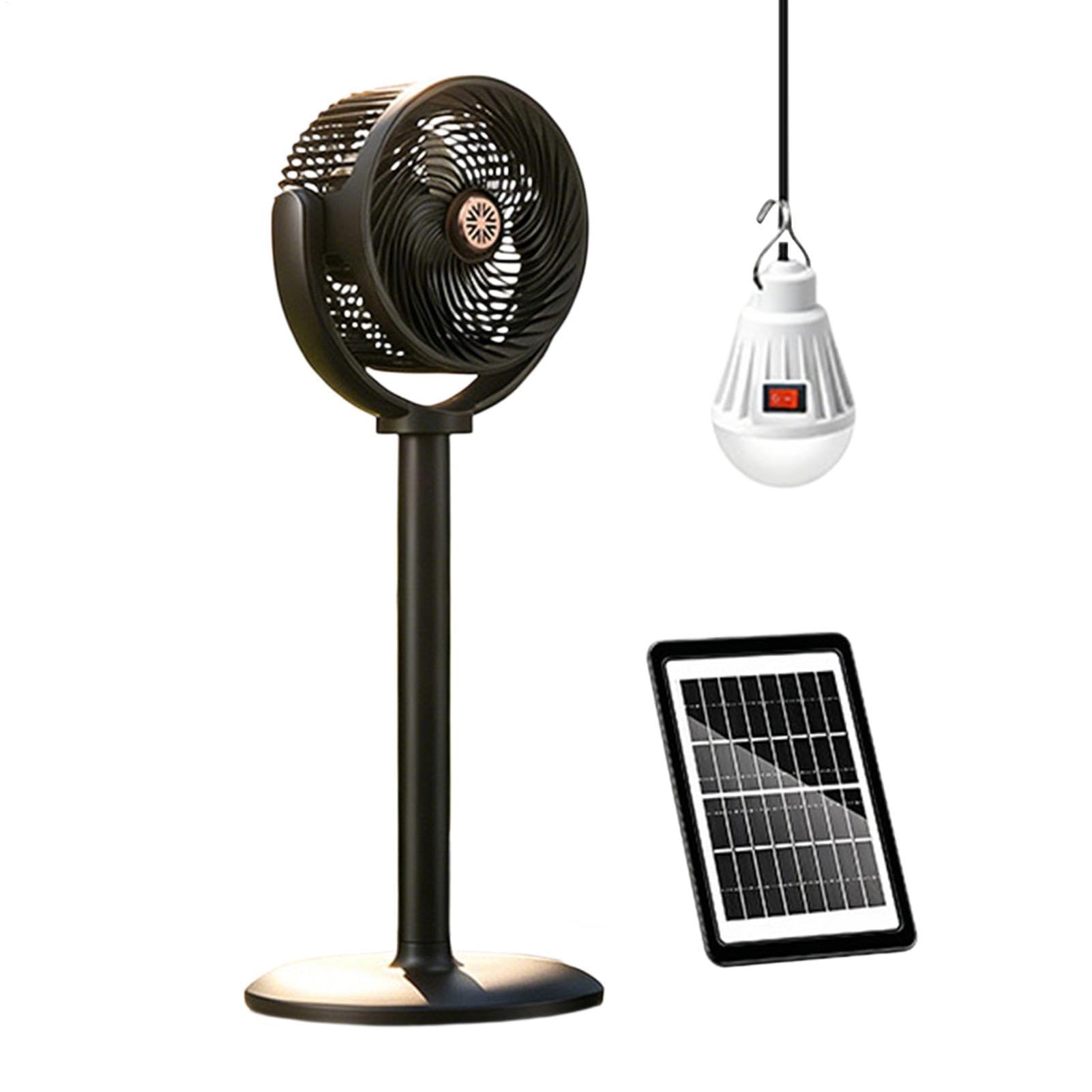 Ventiladores De Pie Solares Para El Hogar Silencioso, Recargable Por USB | Ventilador Solar Portátil de Pie para Cocina, Habitación, Sala de Estar, Dormitorio, Oficina, Camping y Jar