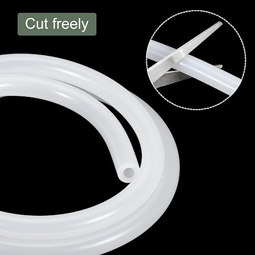 Miniatura 88 de YOKIVE Tubo de silicona, transferencia de agua ideal para bomba (transparente, 0.079x0.118 in IDxOD, 3.3 ft) Claro,Transparente,Gris,forro polar