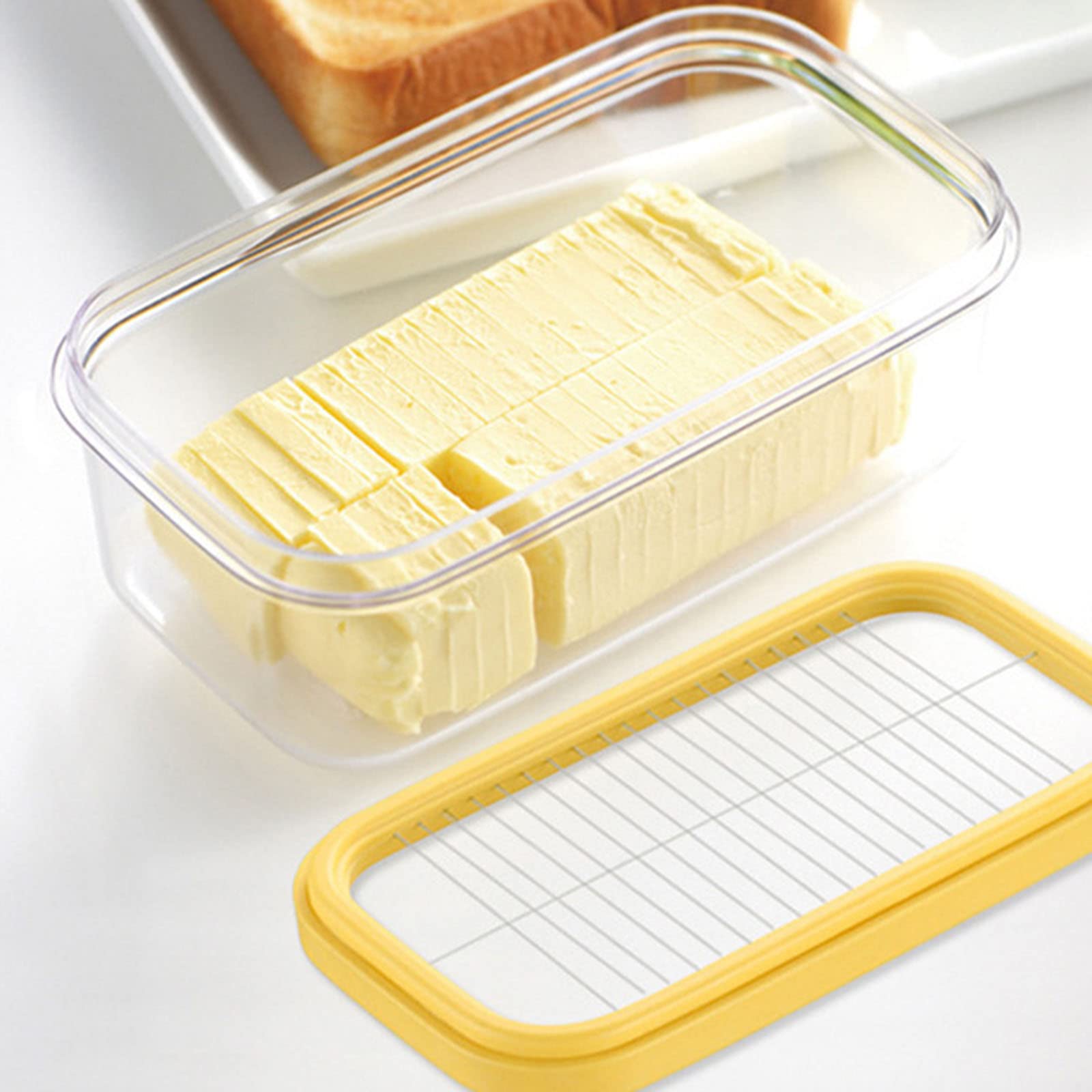 Kasmole Plats à Beurre - Récipient à Beurre Avec Couvercle Transparent, Cuisine, Comptoir Porte-Beurre Moderne, Passe Au Micro-Ondes/Lave