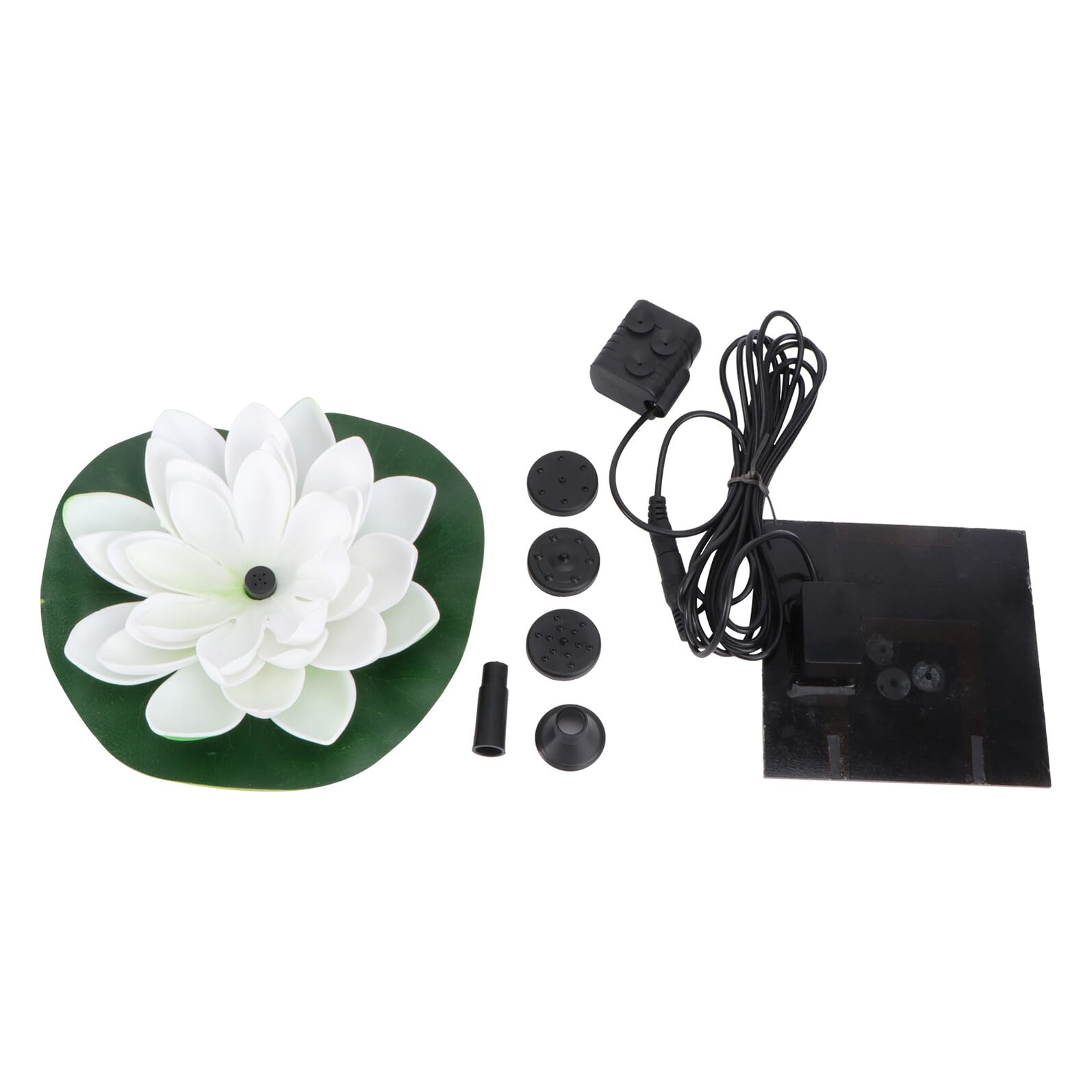 Fontaine solaire lotus blanc facile à nettoyer pour oxygéner les petits étangs