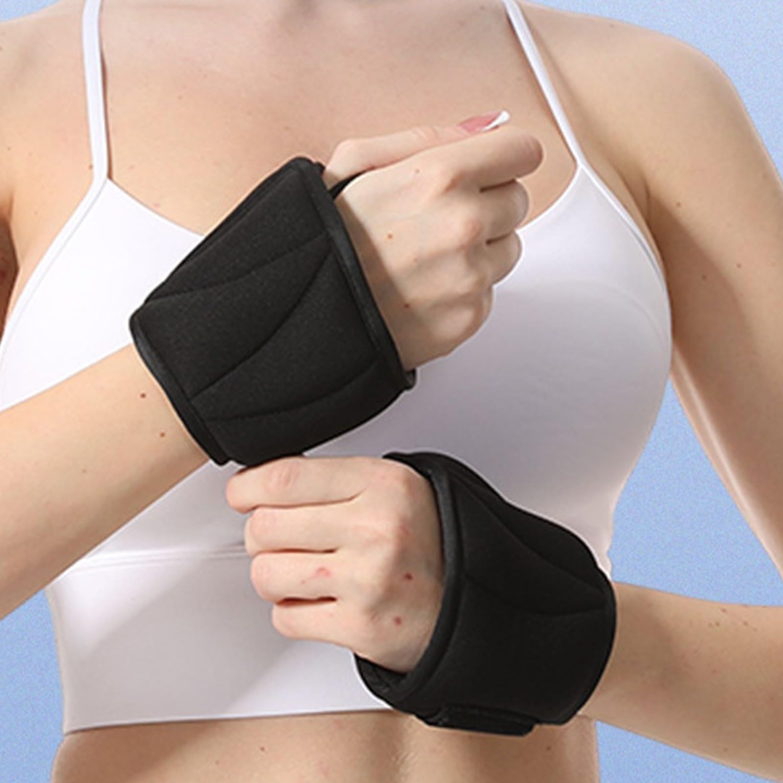 Cinghia da polso ponderata per corsa, palestra, allenamento, con imbottitura in sabbia, pesi regolabili