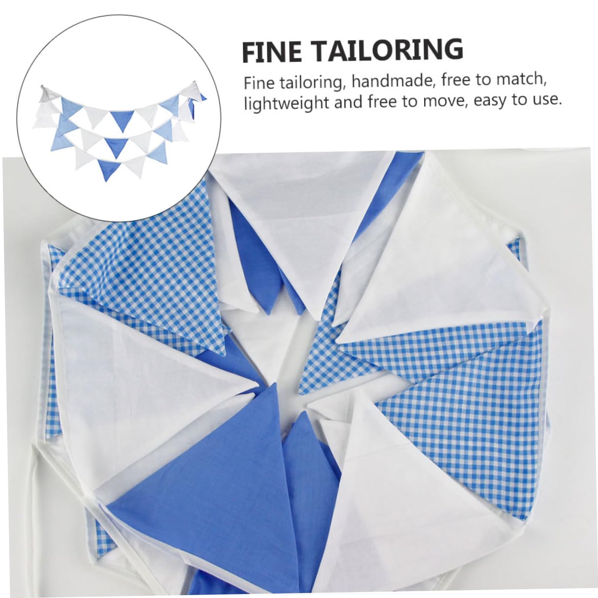 Abaodam 3pièces Guirlande Fanions Bleu Pour Décoration De Fête Anniversaire Et Mariage Banderole Suspendue Drapeaux Idéale Pour Ambiance Festive