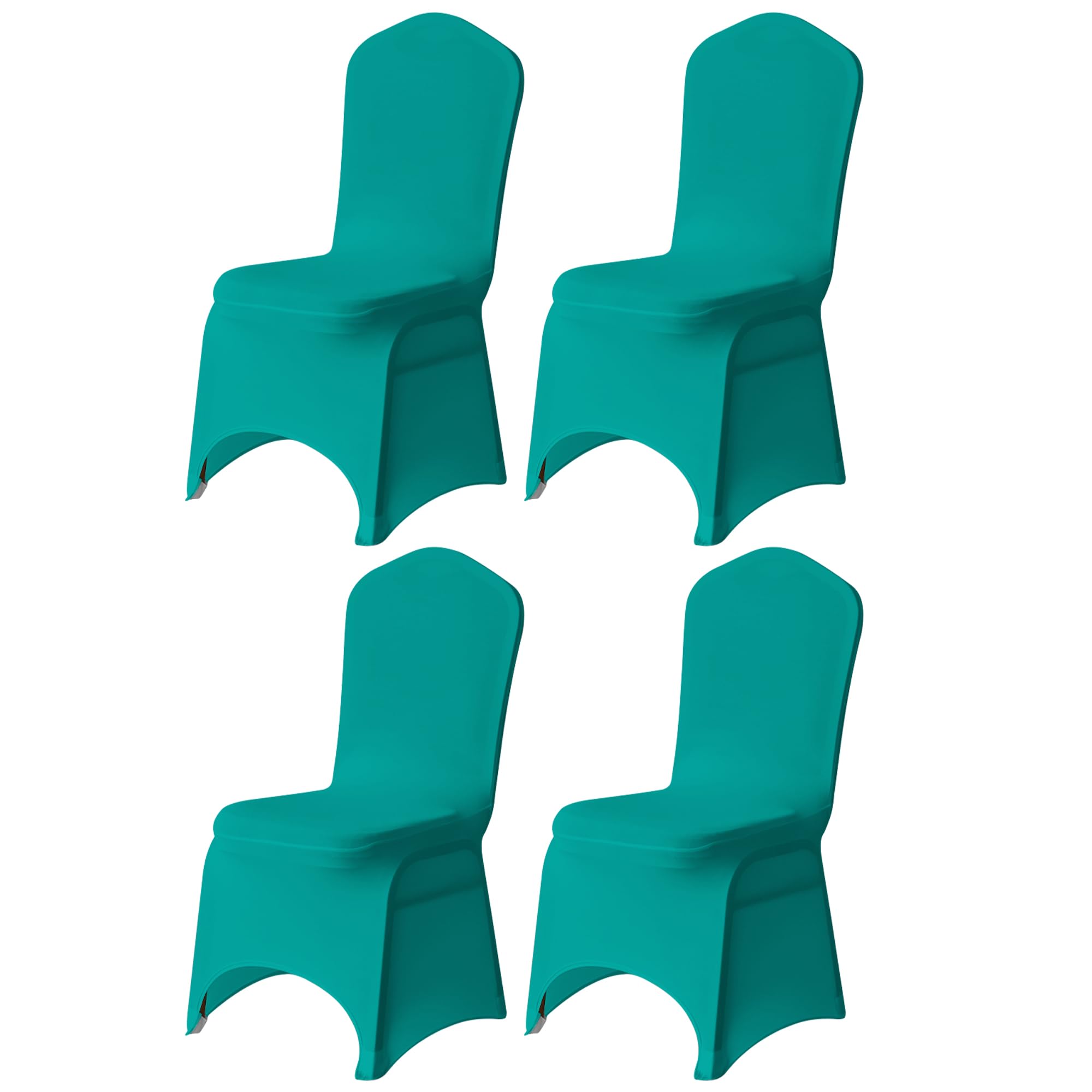 Trimming Shop 4pcs Turquoise Wedding Chair Covers Stretch Slipcovers โ image 1