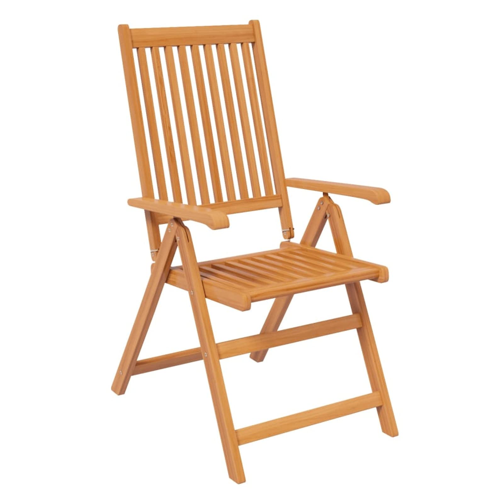 IKAYAA Conjunto de Jardín de Madera de Acacia Comedor de Exterior Incluye 1 Mesa y 4 Sillas Plegable y Respaldo Ajustable en 5 Niveles para Terraza Patio #4