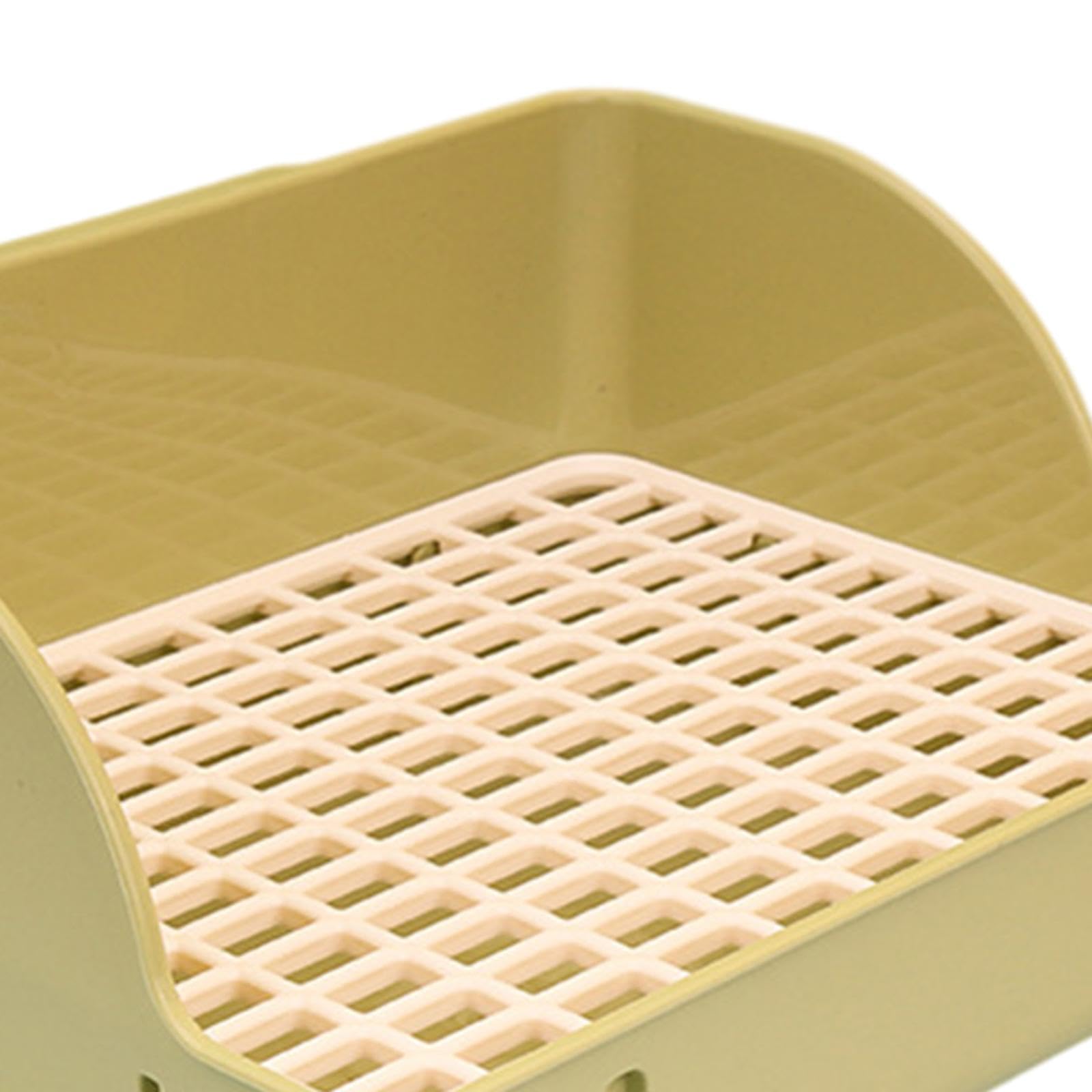 Kaninchentoilette Kleintierkäfig Ecktoilette Streubox Trainingsbox Aus Langlebigem PP mit Abnehmbarem Einsatz für Kaninchen Meerschweinchen Hamster Ch, grünes PP-Netz