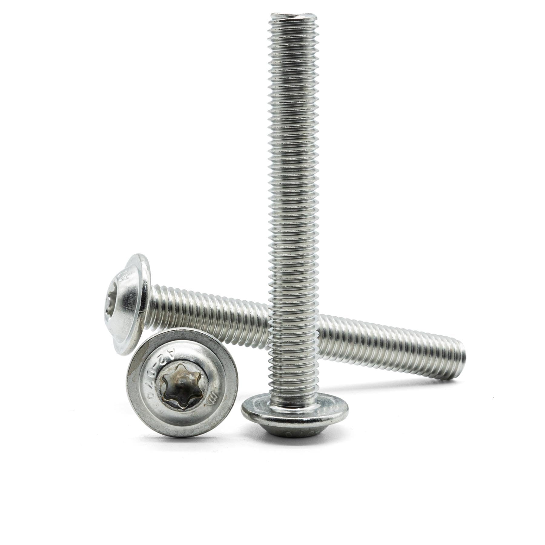Hippo Hardware M3 (3mm X 4mm) TX Torx Flanged Socket Button Head Machine Screws with Star, 6 Lobe, Hexalobular Drive Type - A2 Stainless (Pack of 50)