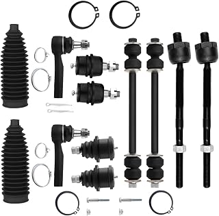 12-PC SET Suspension Kit For 2001-2005 For Ford Explorer Sport Trac Front Lower Upper Ball Joint Inner Outer Tie Rod End Sway Bar End Link Steering Boot