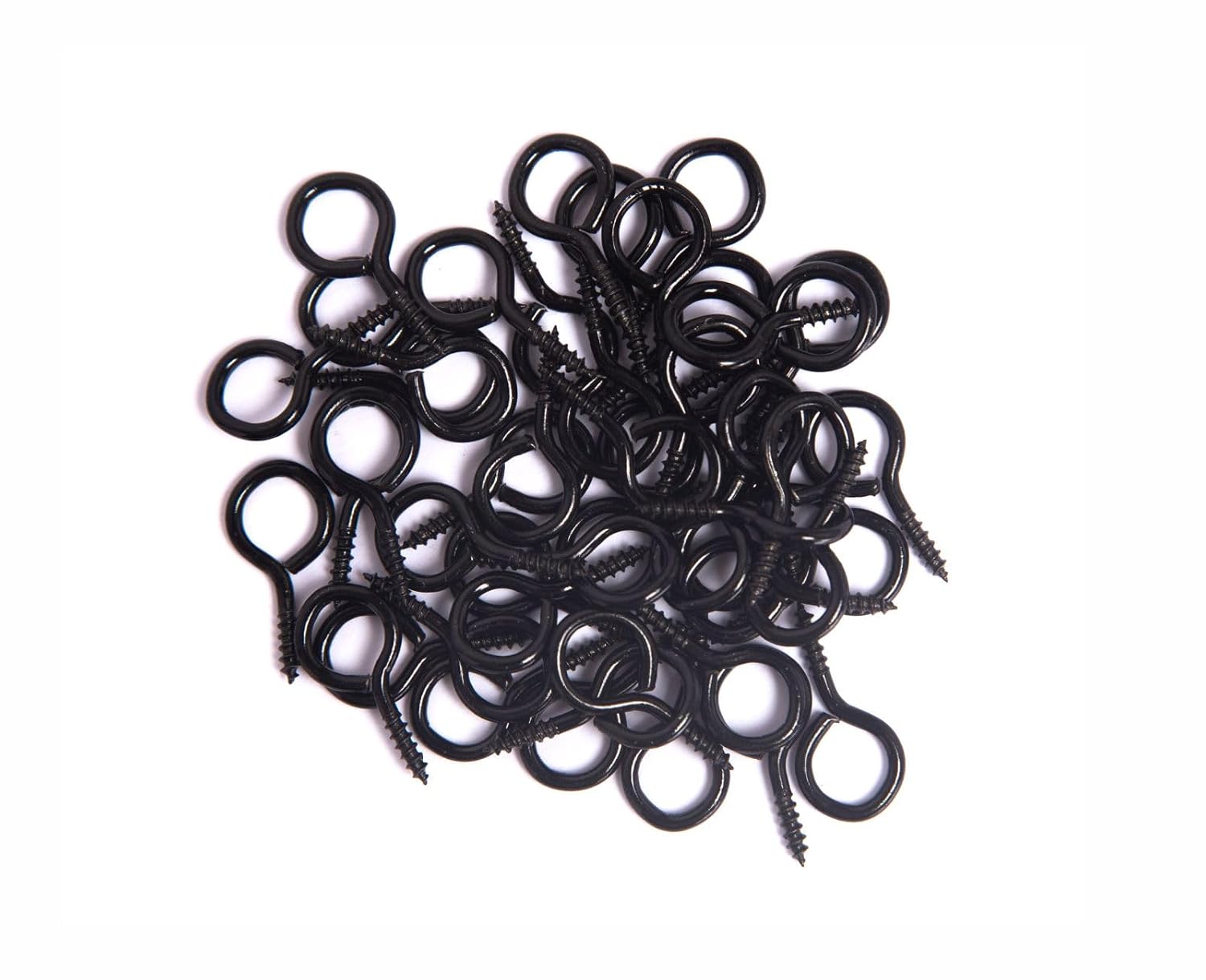 Mariyandh 240PCS Eye Hooks Screw Metal 0.67 Inches-1.1 Inches Small Eyelet Screws for Wood (0#-5#) I Hooks Black+4pcs Drill Bit(1.0,1.5,2,2.5)
