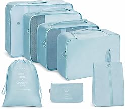 7 in 1 Travel Organizer Packing Cubes Set with Shoe Bag, Laundry Pouch & Makeup Zipper Bag – Lightweight Luggage Storage Organizer for Clothes & Accessories (Multi Color)