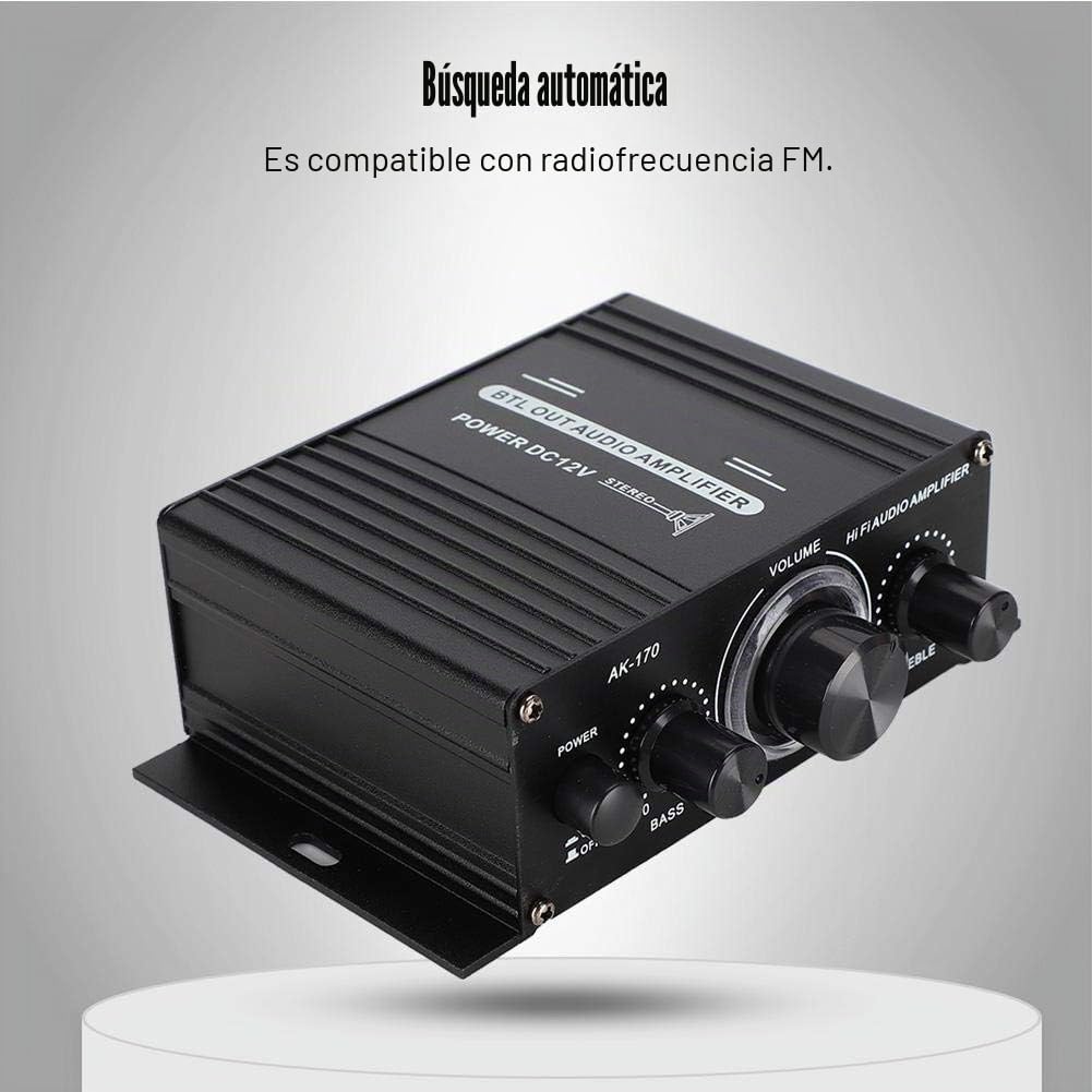Amplificador de potencia de audio, amplificador de potencia estéreo de 47 K, 40 W, amplificador de audio de radio FM, carcasa de aluminio, amplificador de audio portátil, mini amplificador Hifi