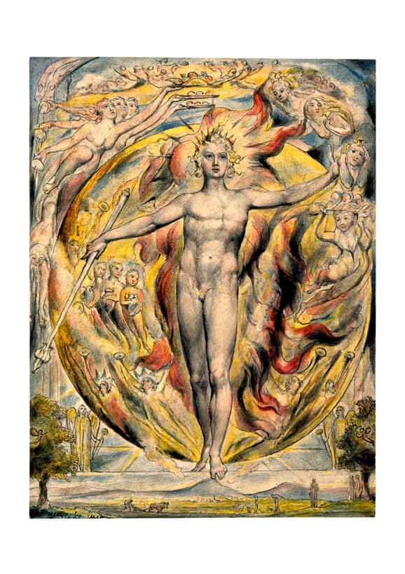 William Blake poster encadré The Sun at His Eastern Gate grand