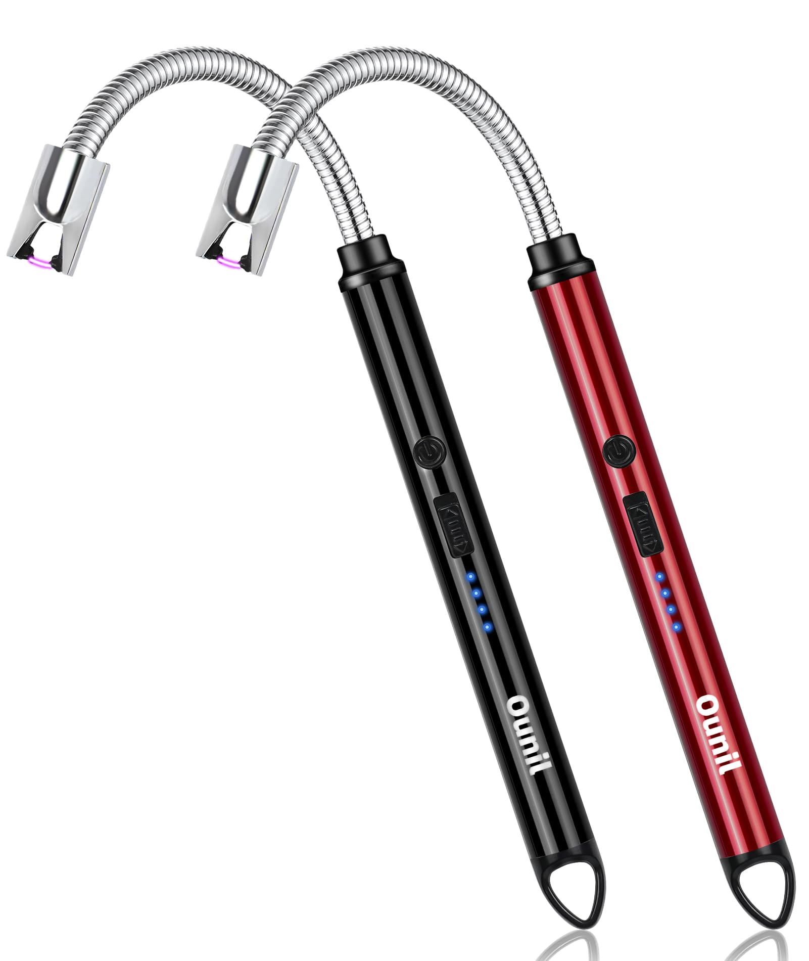 ounil Electric Lighter 7-Pack Candle lighters USB Rechargeable Type-C Windproof Flameless arc Lighter LED Battery Display, Suitable for Light Candle Firework BBQ Camping