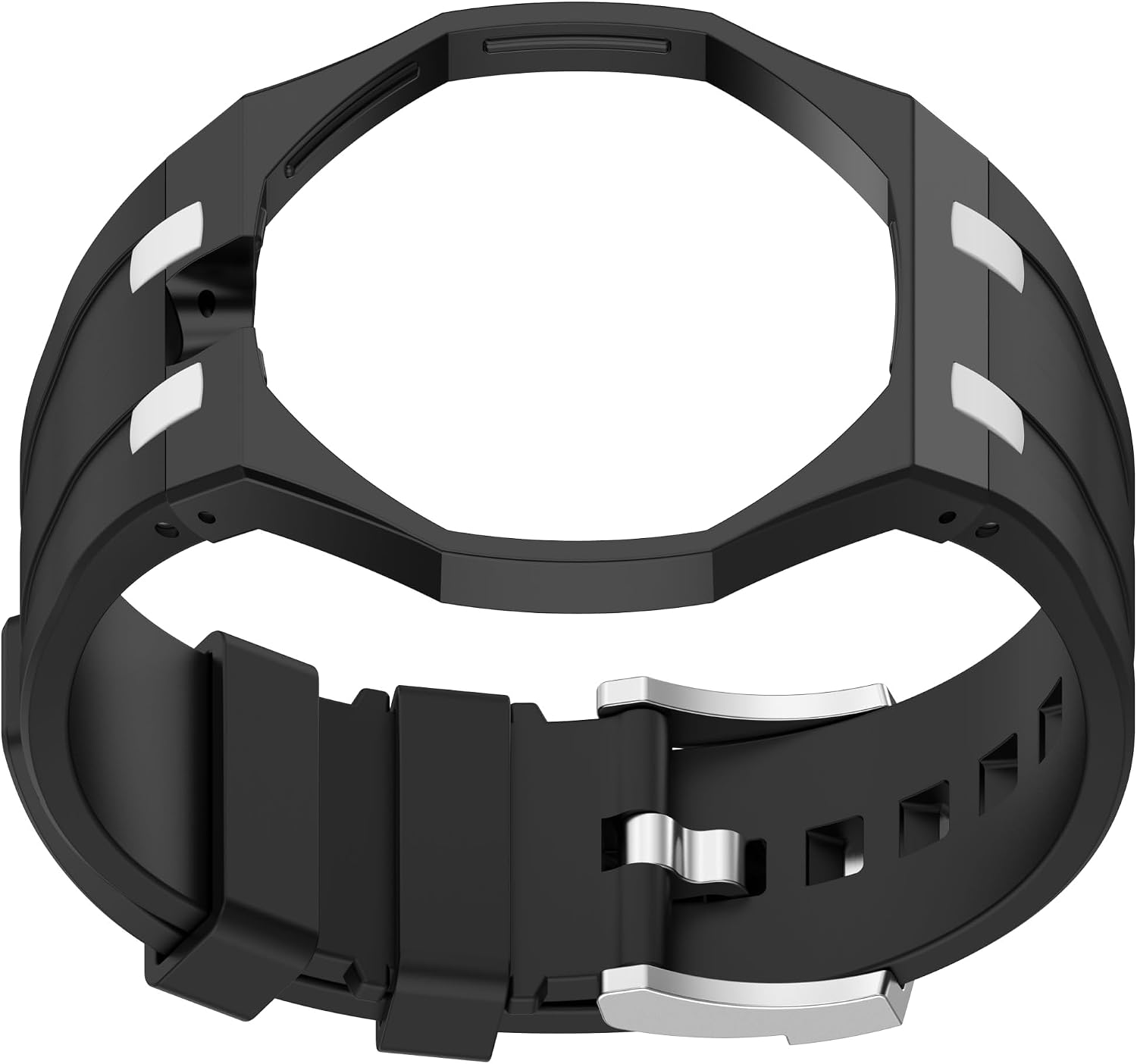 Rugged Case Band Compatible with AP x Swatch Royal Pop Watch Band, 10.6inches, Quick Release Bands Sport Replacement Strap, Sports Silicone Strap with Shockproof Frame Bumper Case for Men Women Strap