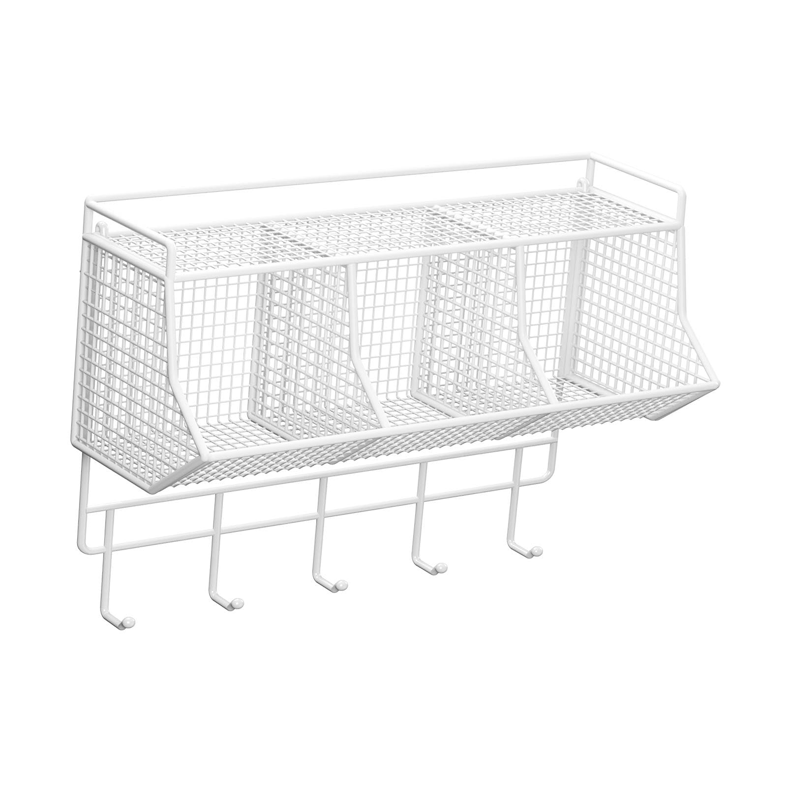Cesta de almacenamiento colgante de metal sólido para ganar espacio y ventilación en la cocina