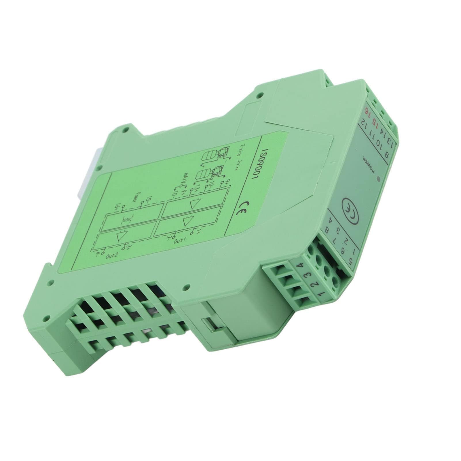 Aislador de Señal de Corriente 4-20mA a 0-5V DC 24V, Transmisor Aislador y Convertidor de Señal para PLC, Módulo GLG (Una entrada y dos salidas 4-20mA a 4-20mA)