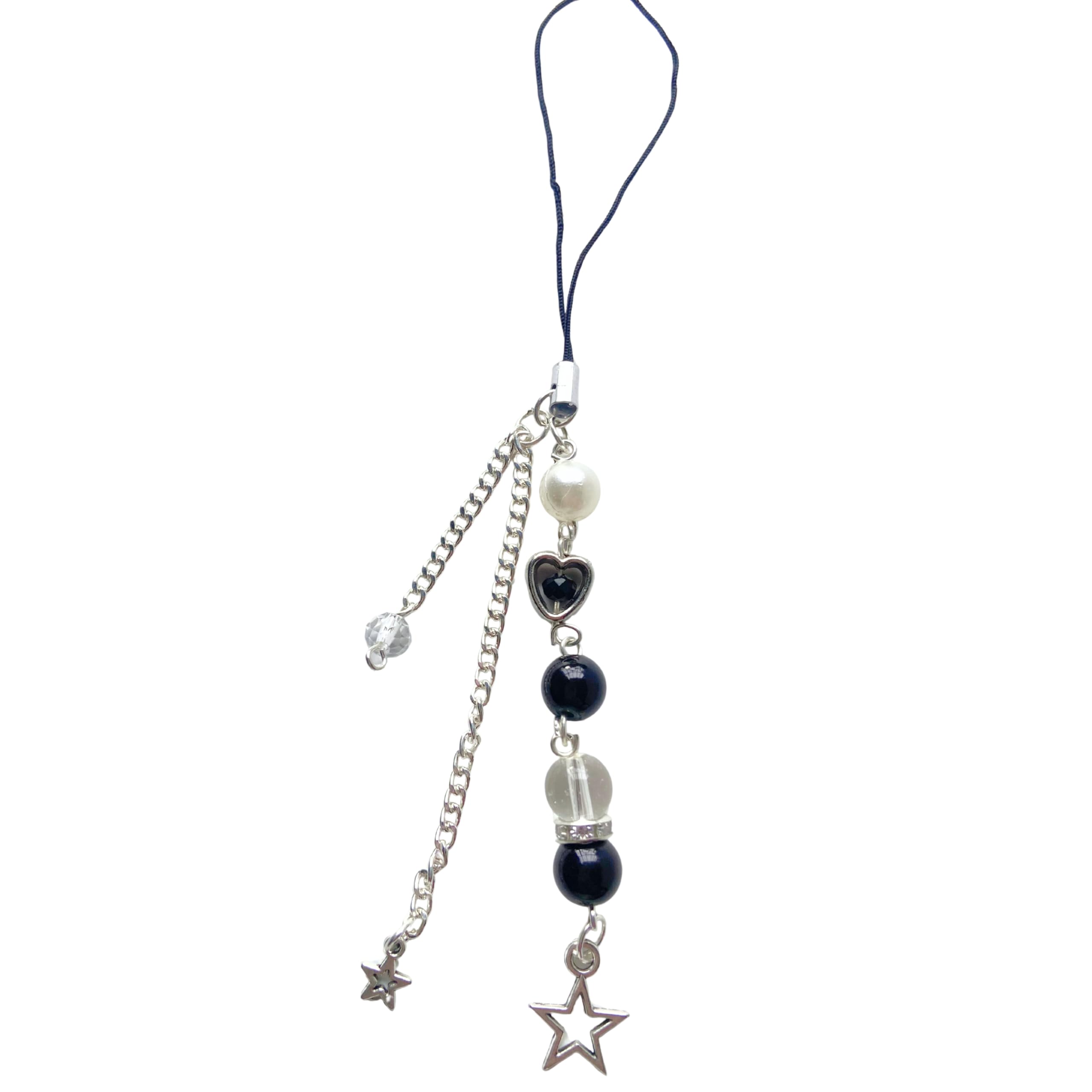 SNOWY SHOP Y2K Silver Phone Charm – Cute Pearl Beaded Mobile Chain Accessory | Aesthetic Stylish Smartphone Jewelry & Trendy Gift for Girls, Women & Teens | Diwali & Festive Gift-image-10
