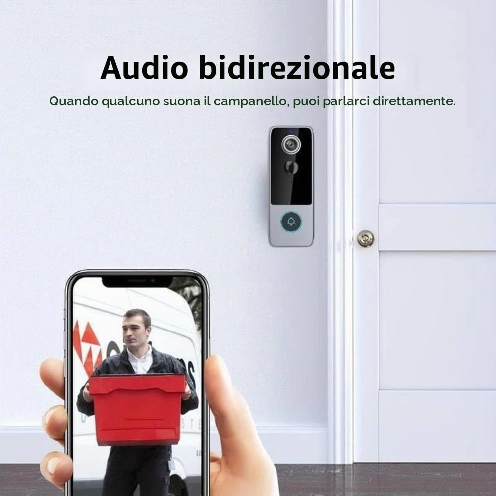 Videocitofono intelligente WiFi per ecosistema TUYA con rilevamento del movimento audio bidirezionale e resistenza agli agenti atmosferici