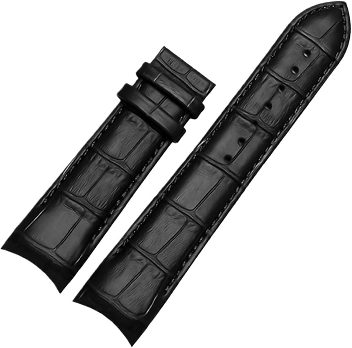 SUNJIA 22mm 23mm 24mm Genuine Leather Curved End Watchband Compatible With Tissot Watch Belt 1853 COUTURIER T035627A T035407A T035439 Men's Strap