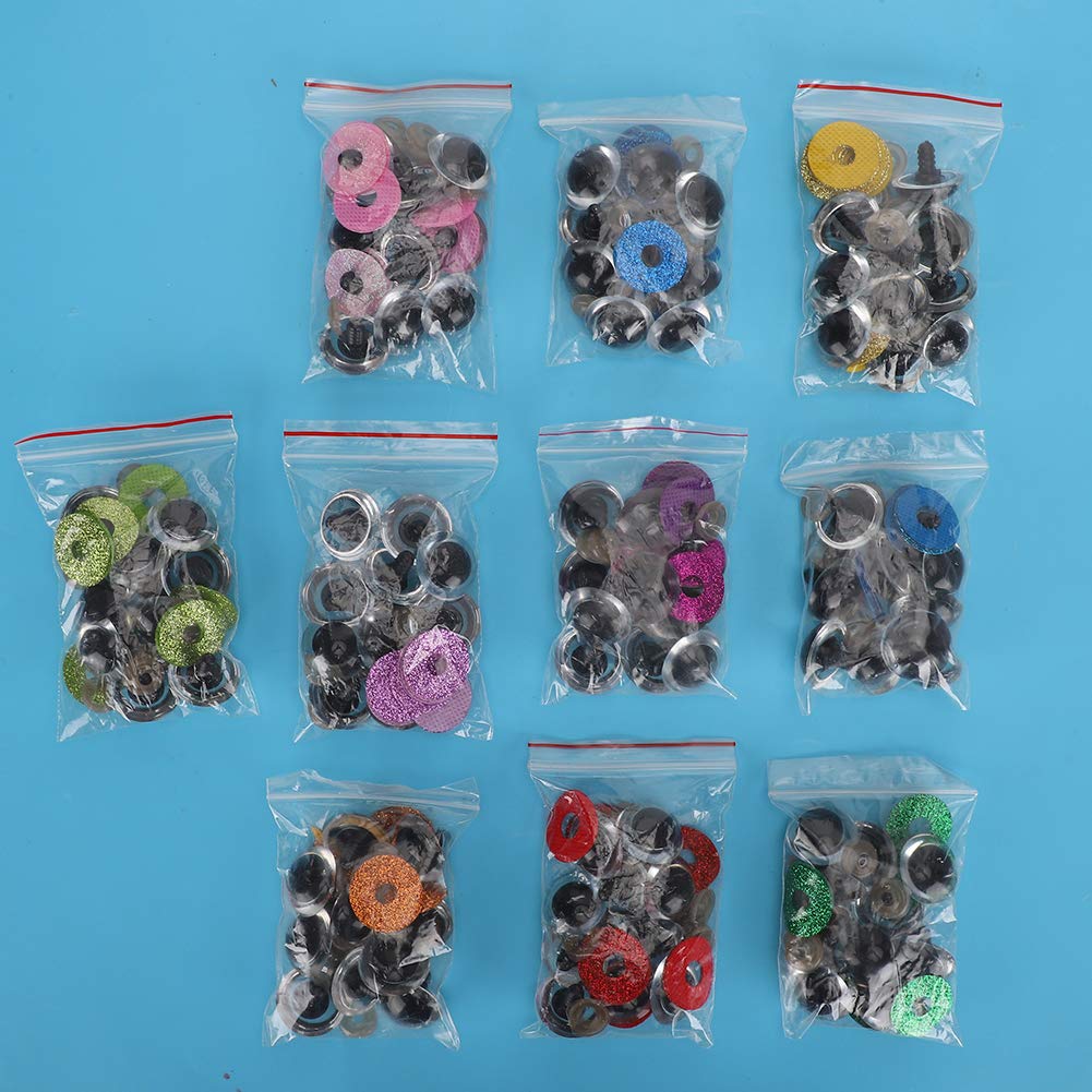 100pcs Glitters Safety Eyes for Plush Toys Handicrafts Stuffed Animals for Sharks Toys Develop Imagination (16MM)