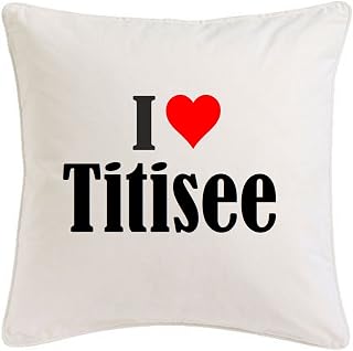 Reifen-Markt la Funda de Almohada I Love Titisee 40cm x 40cm Microfibra Regalo Ideal y la decoración de Buen Gusto para Cada Sala de Estar o el Dormitorio en Color Blanco con Cremallera