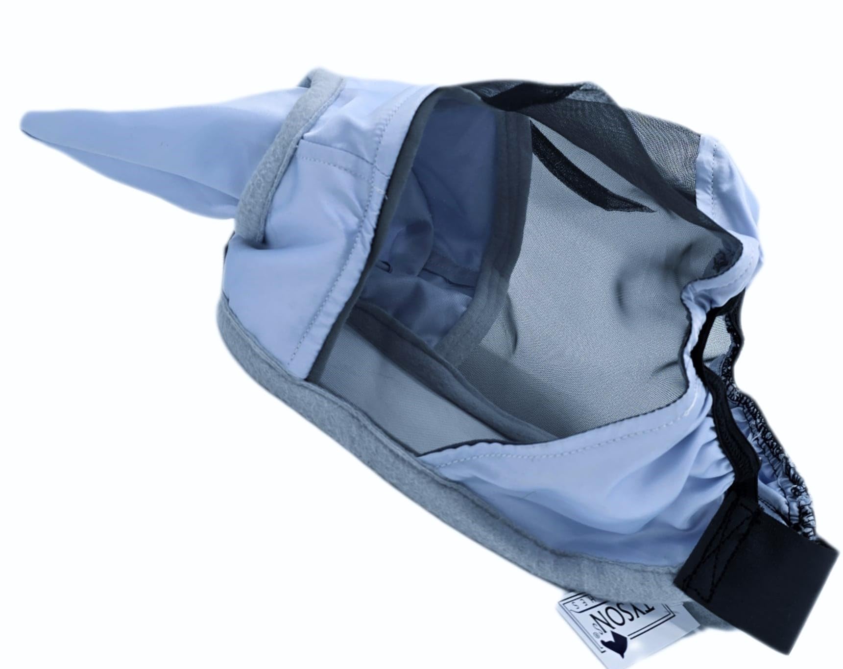 Fliegenmaske ohne Nasenteil MIT Ohren Fliegenhaube Lissy Minishetty Mini Shetty viel Augenfreiheit! Tysons Minipony Falabella Fliegenschutz (Minishetty, Grau - Schwarz)