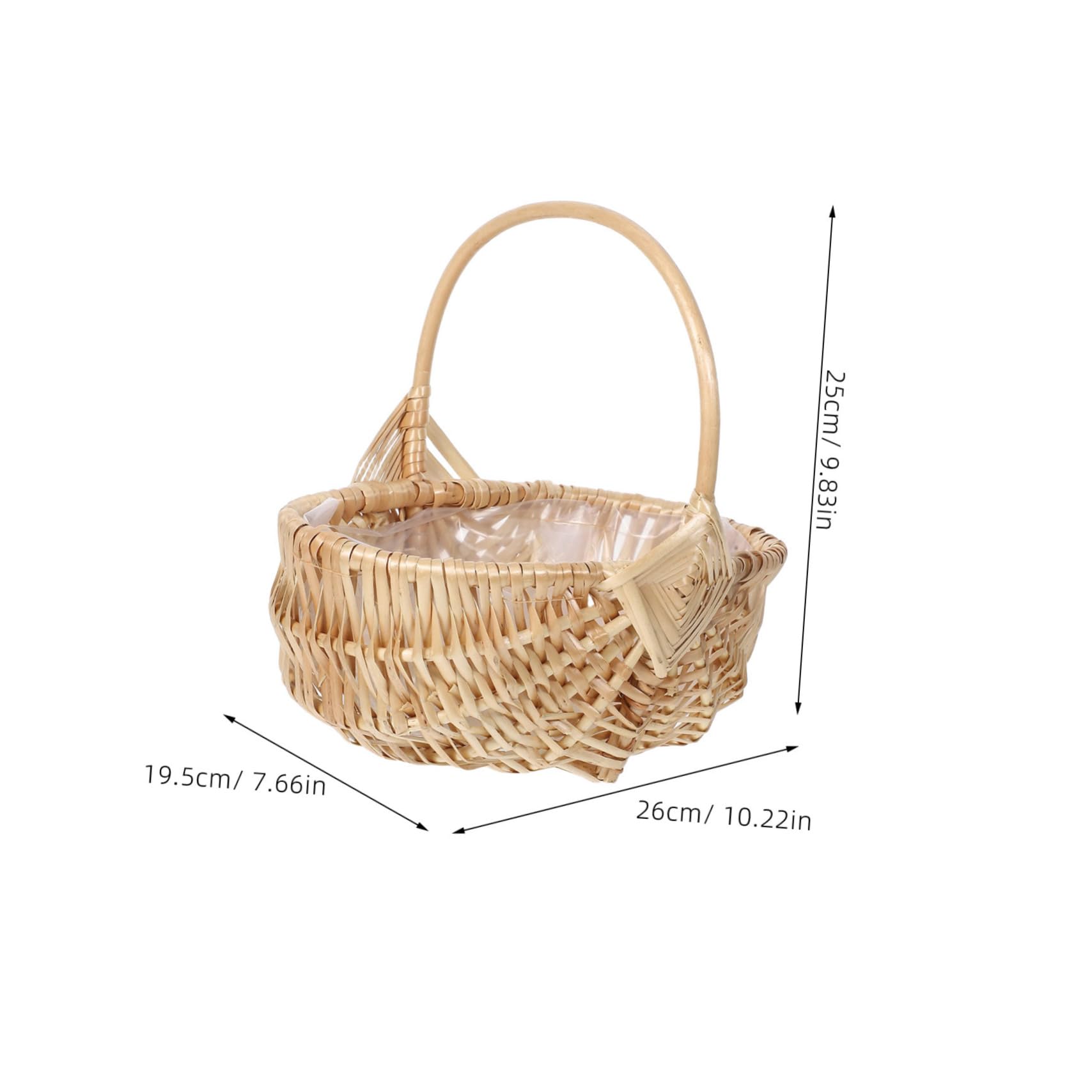 GALPADA Cesta De Ratán Tejida para Arreglos De Flores Picnics y Almacenamiento De Frutas Cesta De Mimbre con Asa Práctica para Reuniones Al Aire y Decoración del Hogar