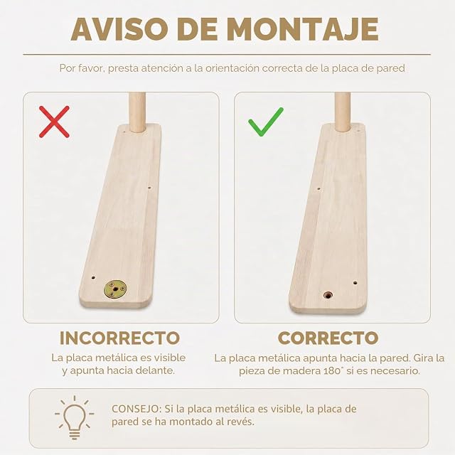 Foto 8 de 8 de WOOWOOD® Pared de escalada para gatos - 2X Escaleras de pared para gatos [Madera maciza] - Rascador para pared