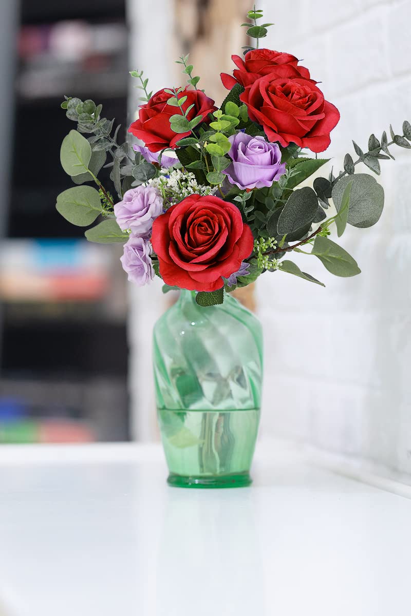 LVEFIT Artificial Rose Flower Red Flowers Red Roses Silk Flowers