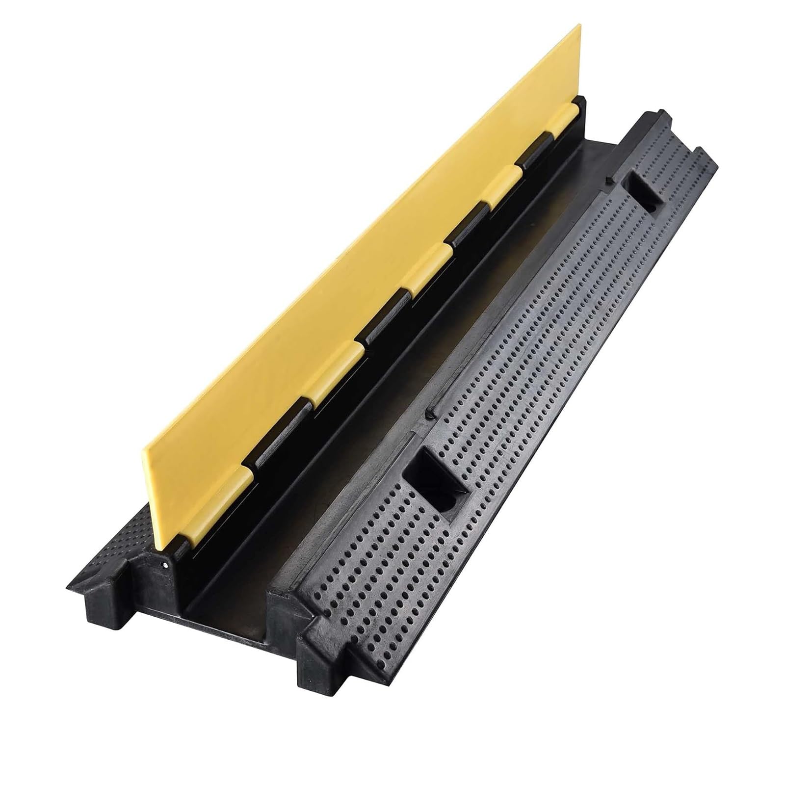1 Pack Pasacables de Suelo, Cables Protector de Cables Protector de Cubierta, 1 Canal, para Tráfico, Tope de Velocidad, Capacidad de Carga de 5000kg, 100X32X3,2 cm