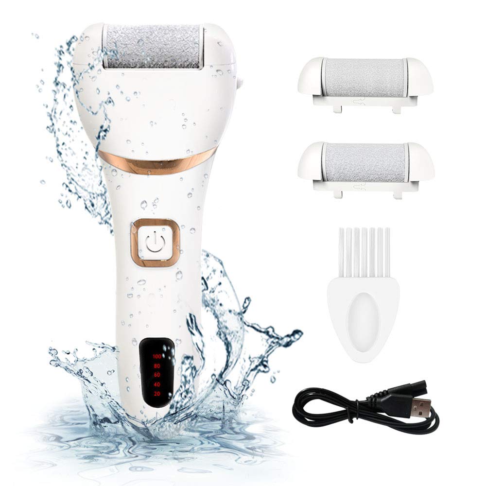 Electric Foot File, DIOZO Rechargeable Waterproof Hard Skin Remover with 3 Rollers and 2 speeds, Remove Cracked Heels and ...