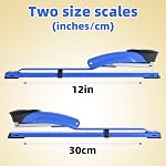 Stapler longue portée, avec 2000 Agrafes & Remorqueur bande pleine, 20-25 Capacité de feuille, avec règle intégrée et guide de verrouillage réglable papier, bleu