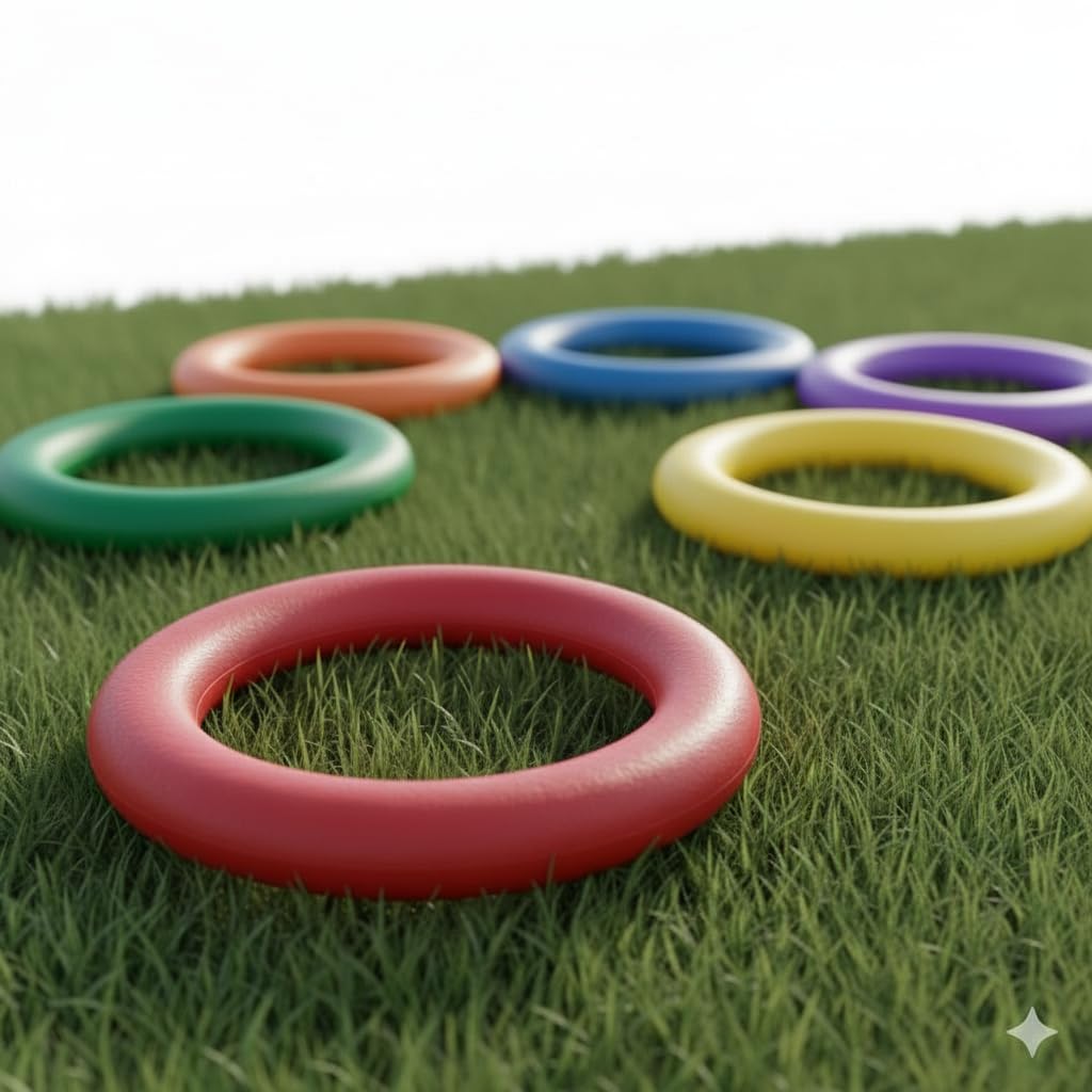 Shiva Rubber Industries Tennikoit Ring, 6 Inch Diameter, Multicolor Rubber Ring for Kids, Outdoor Sports Playing, Tennis Ring Frisbee (Plain, 6) 4